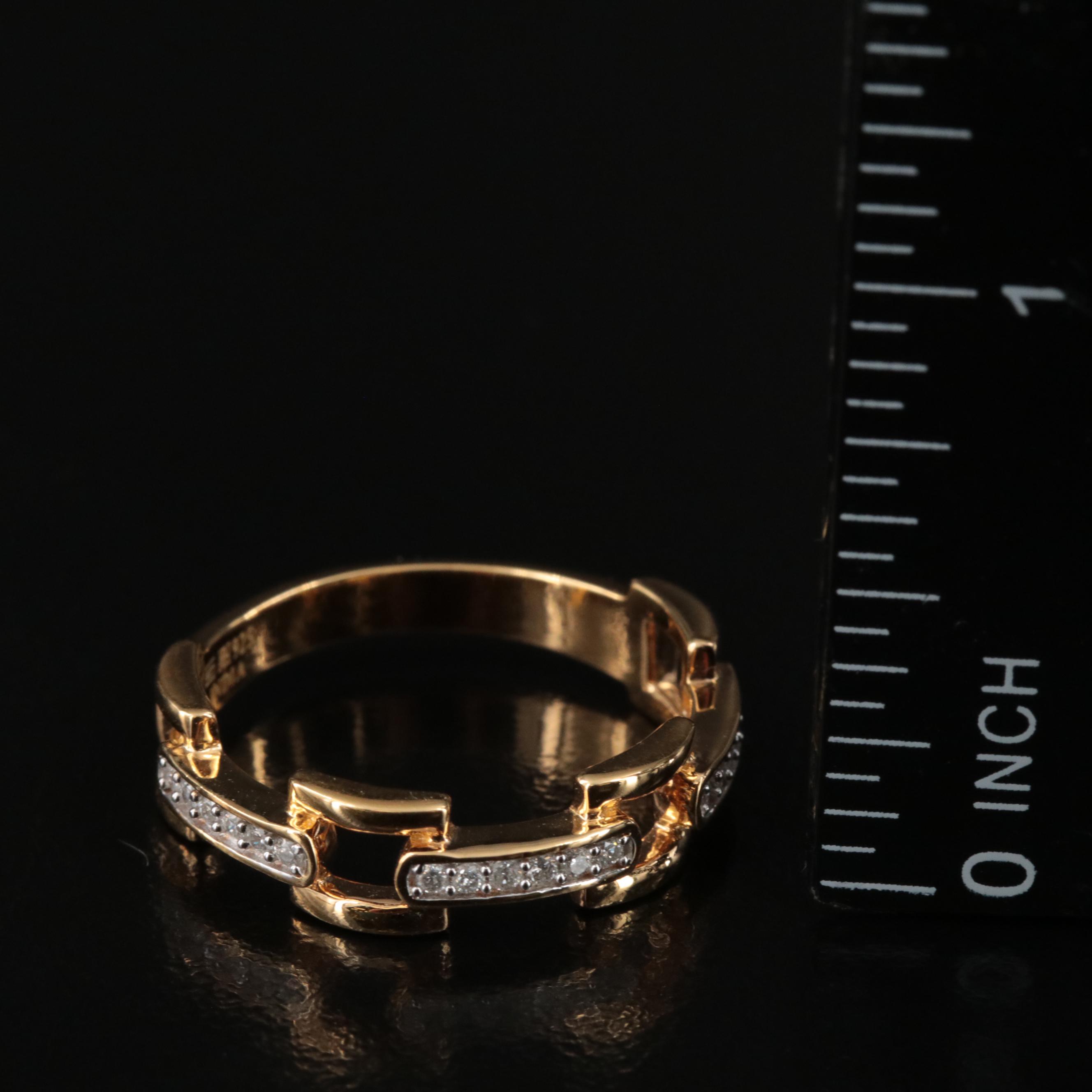 Sterling Diamond Cable Ring