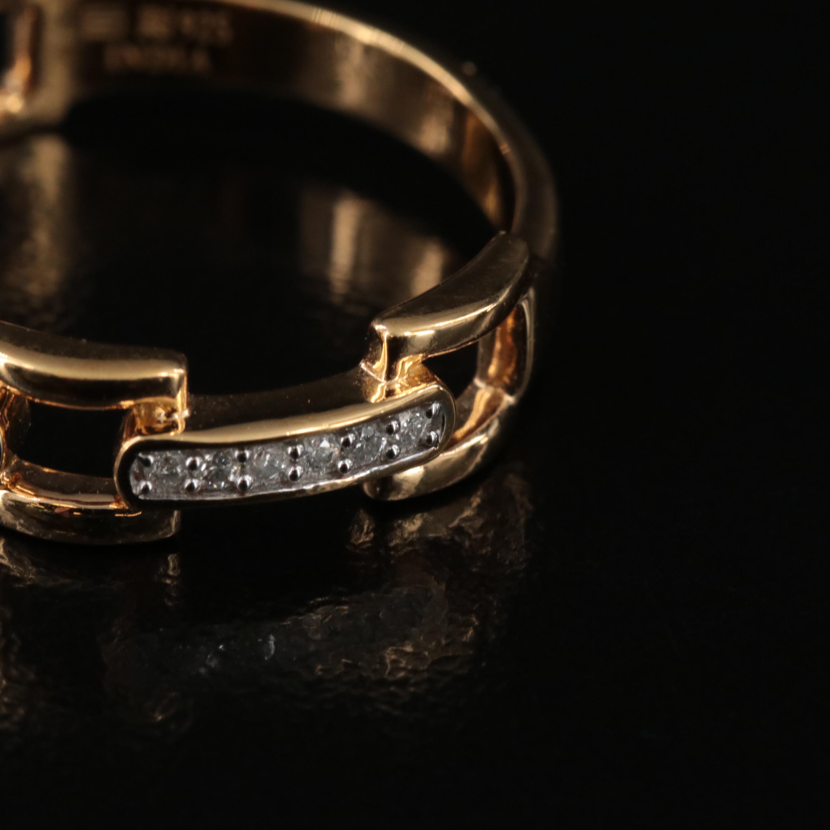 Sterling Diamond Cable Ring