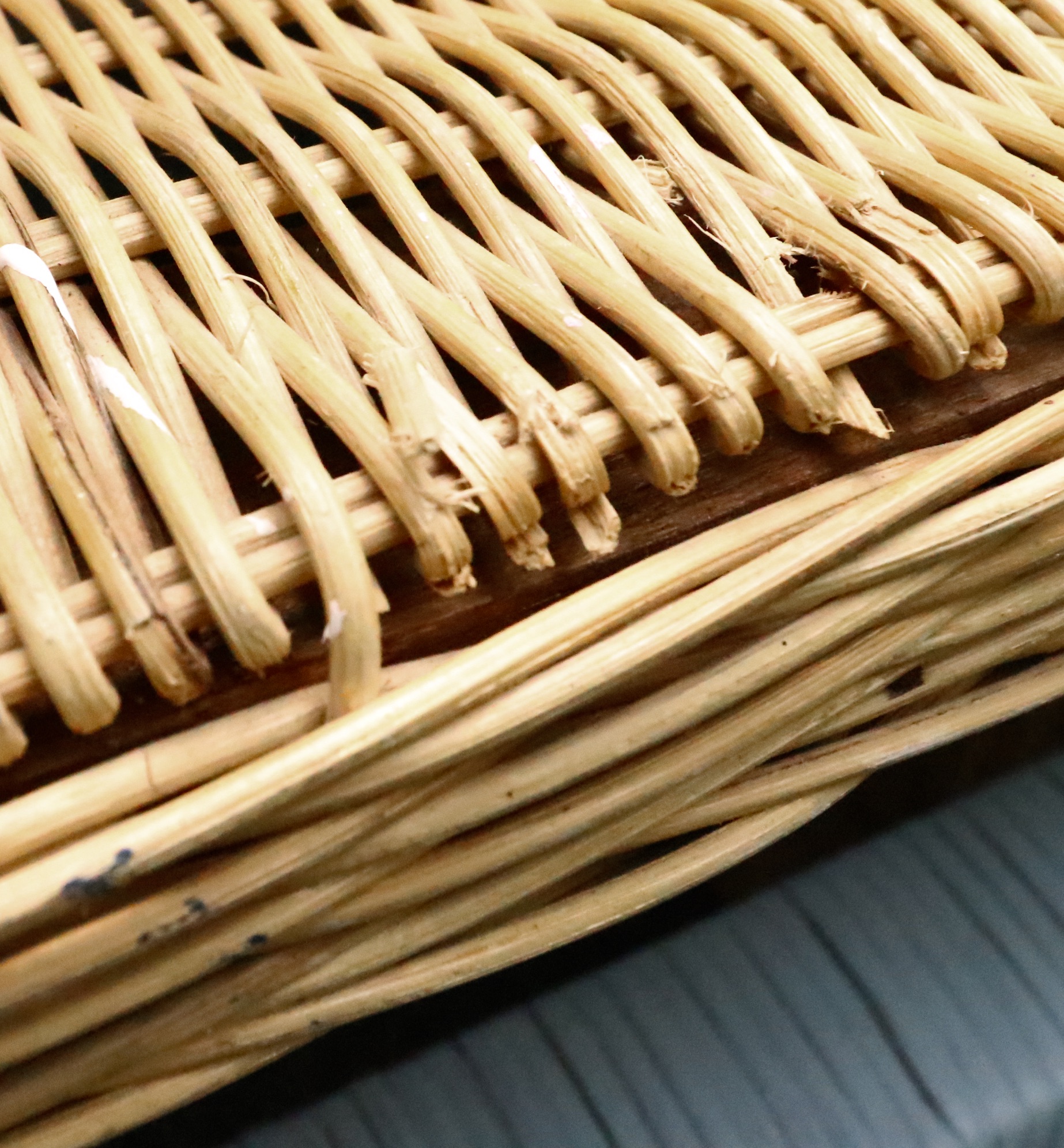 Natural and Accent-Painted Wicker Vanity Table and Stool