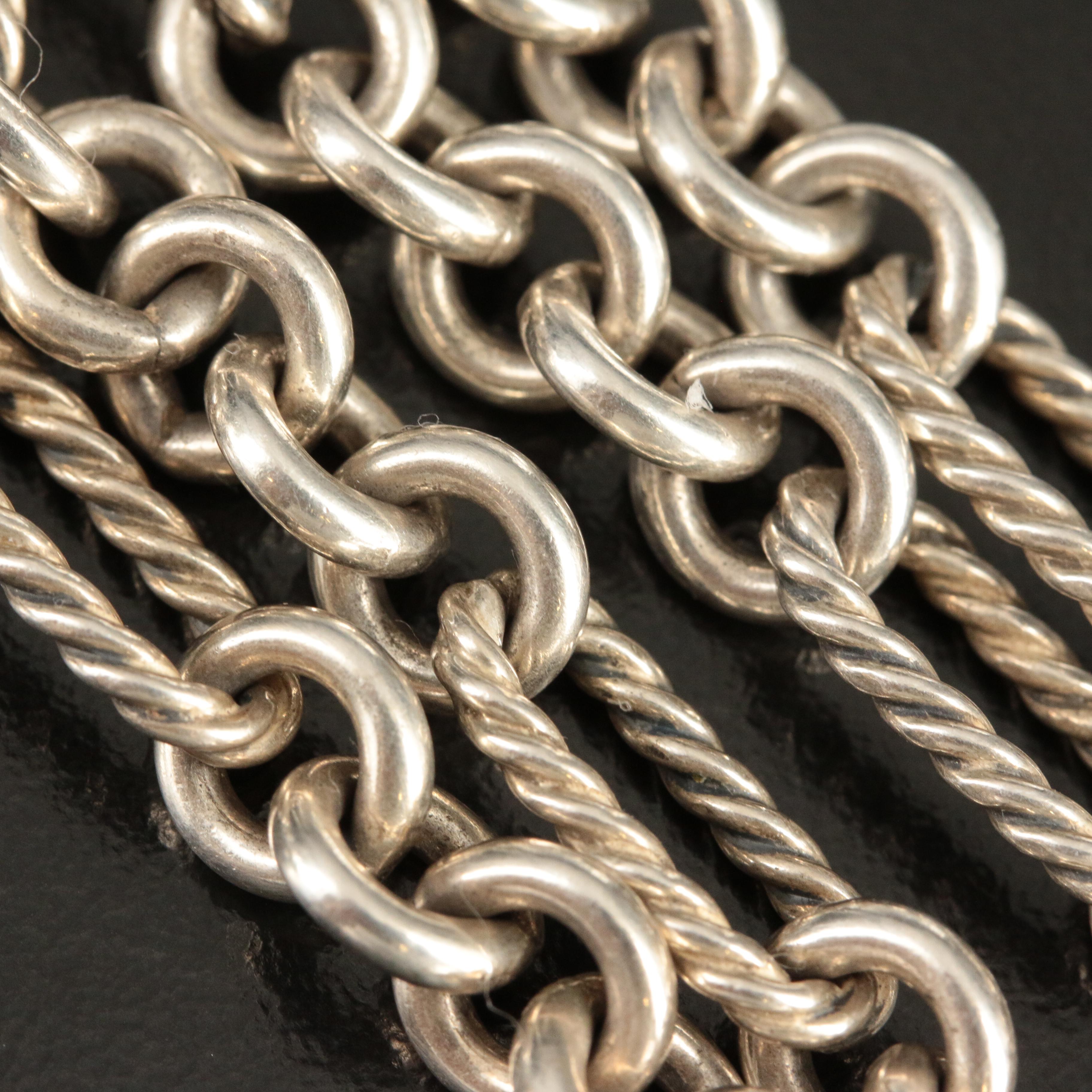 David Yurman Sterling Turquoise Beaded Figaro Lariat Necklace with 18K Accents