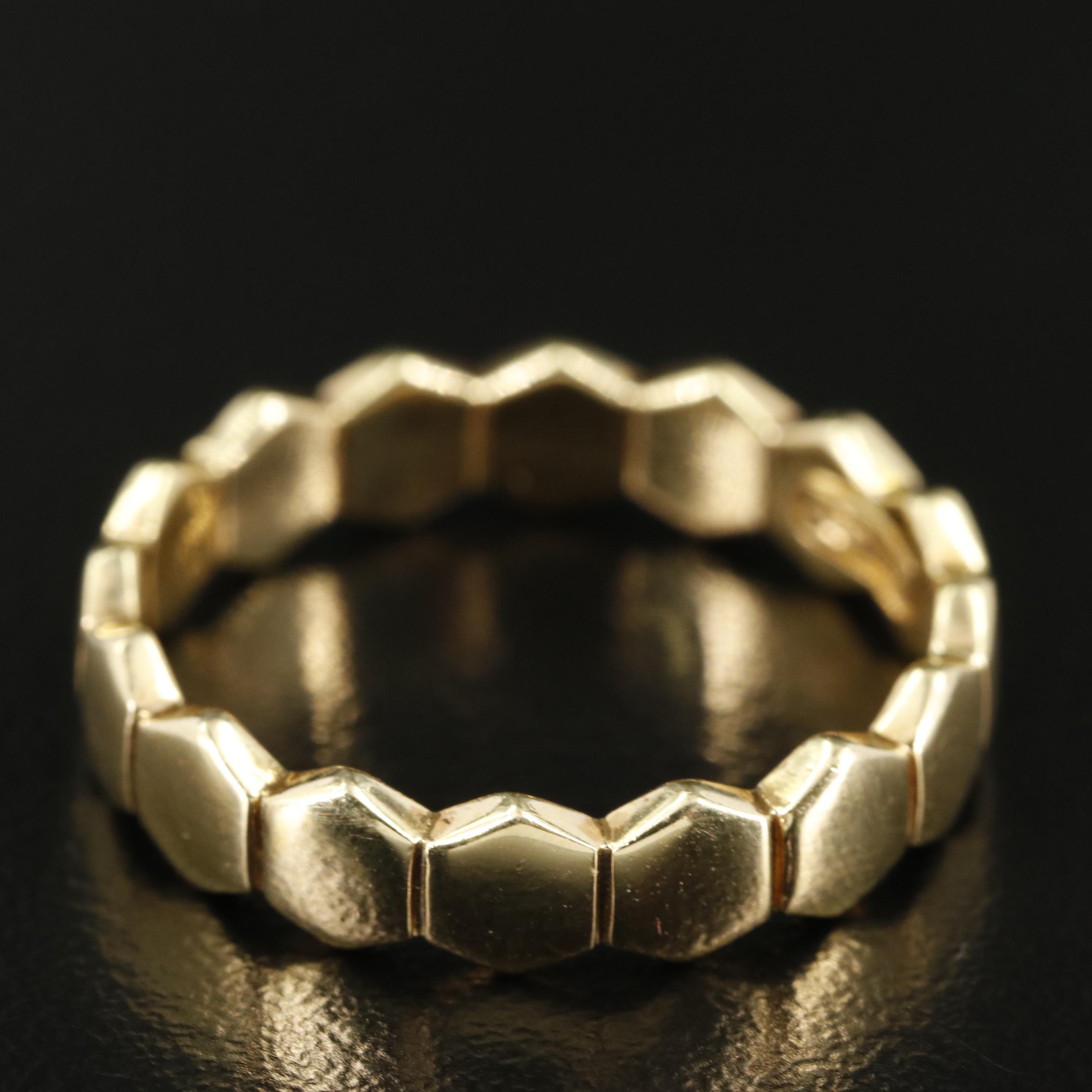 18K Hexagon Band