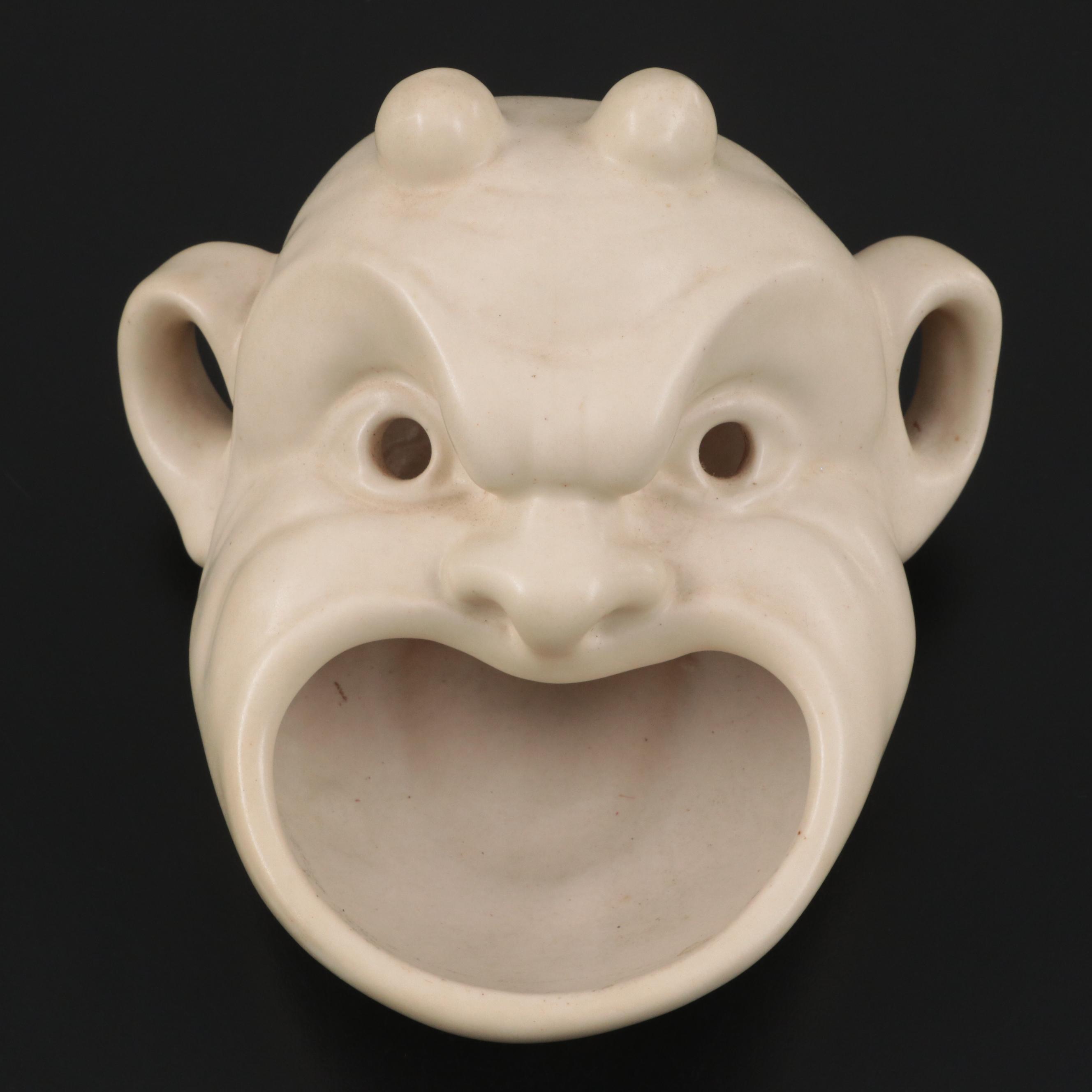 Rookwood Pottery "Devil Mask" Glazed Ceramic Ashtray, 1954