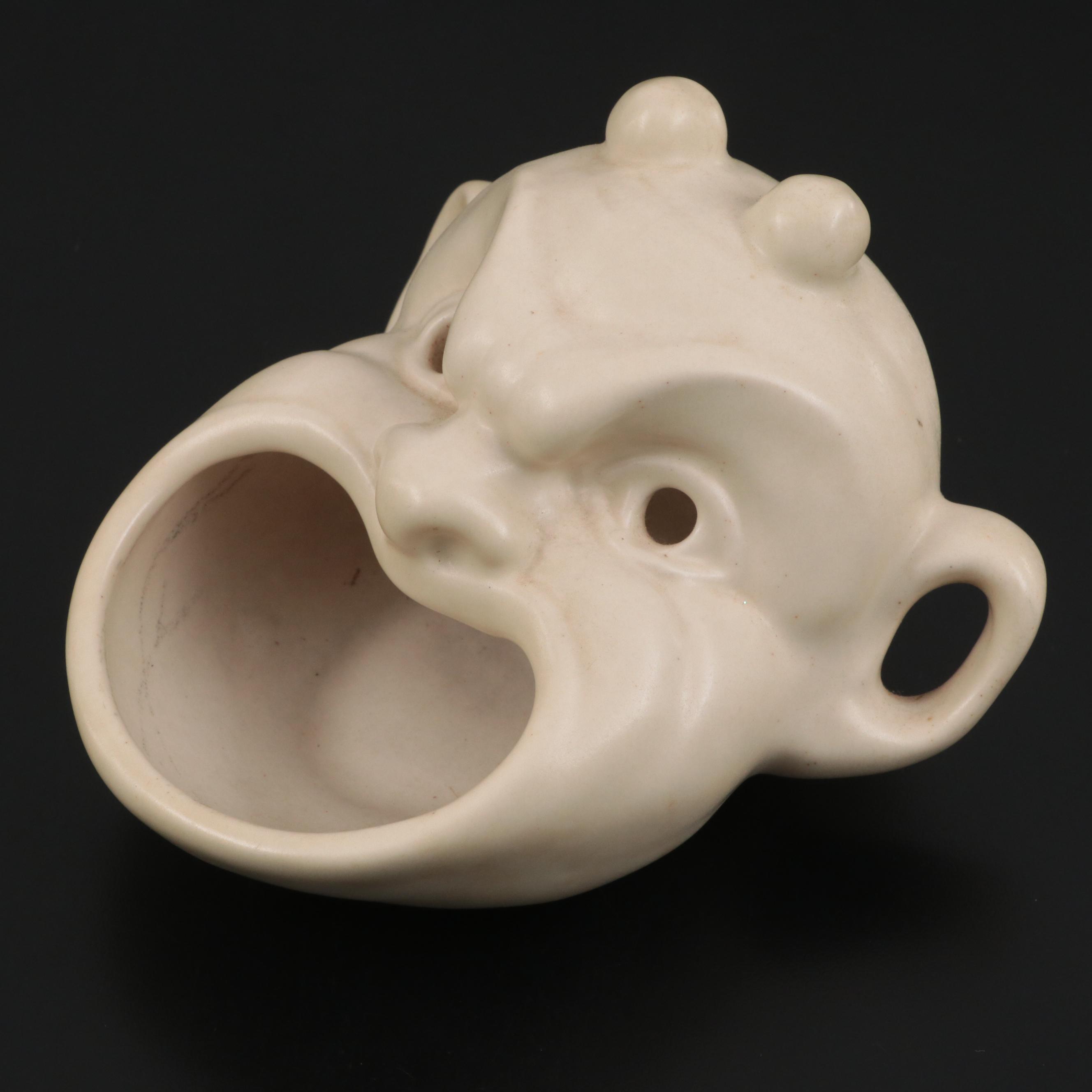 Rookwood Pottery "Devil Mask" Glazed Ceramic Ashtray, 1954