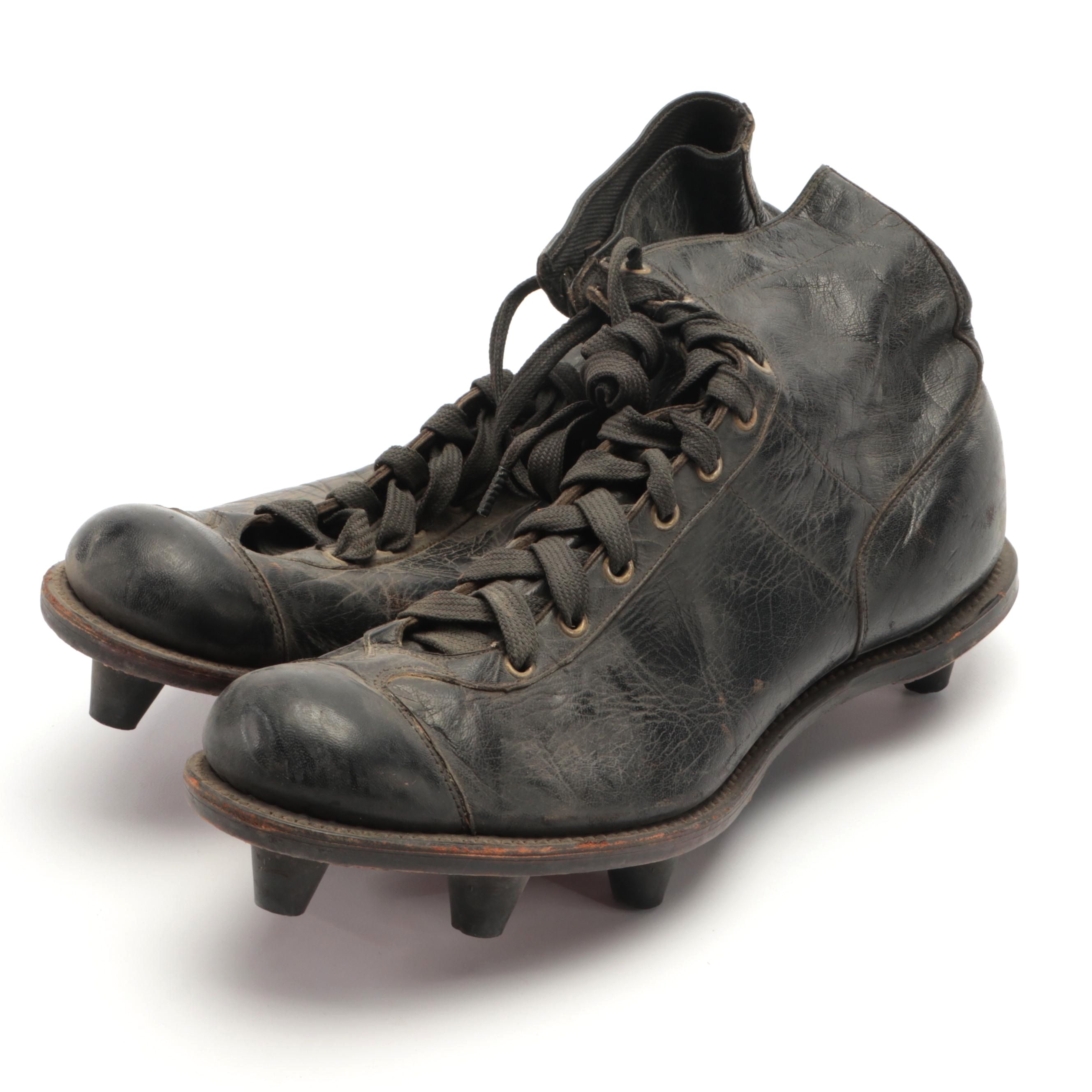 Vintage Leather Football Hightop Cleats