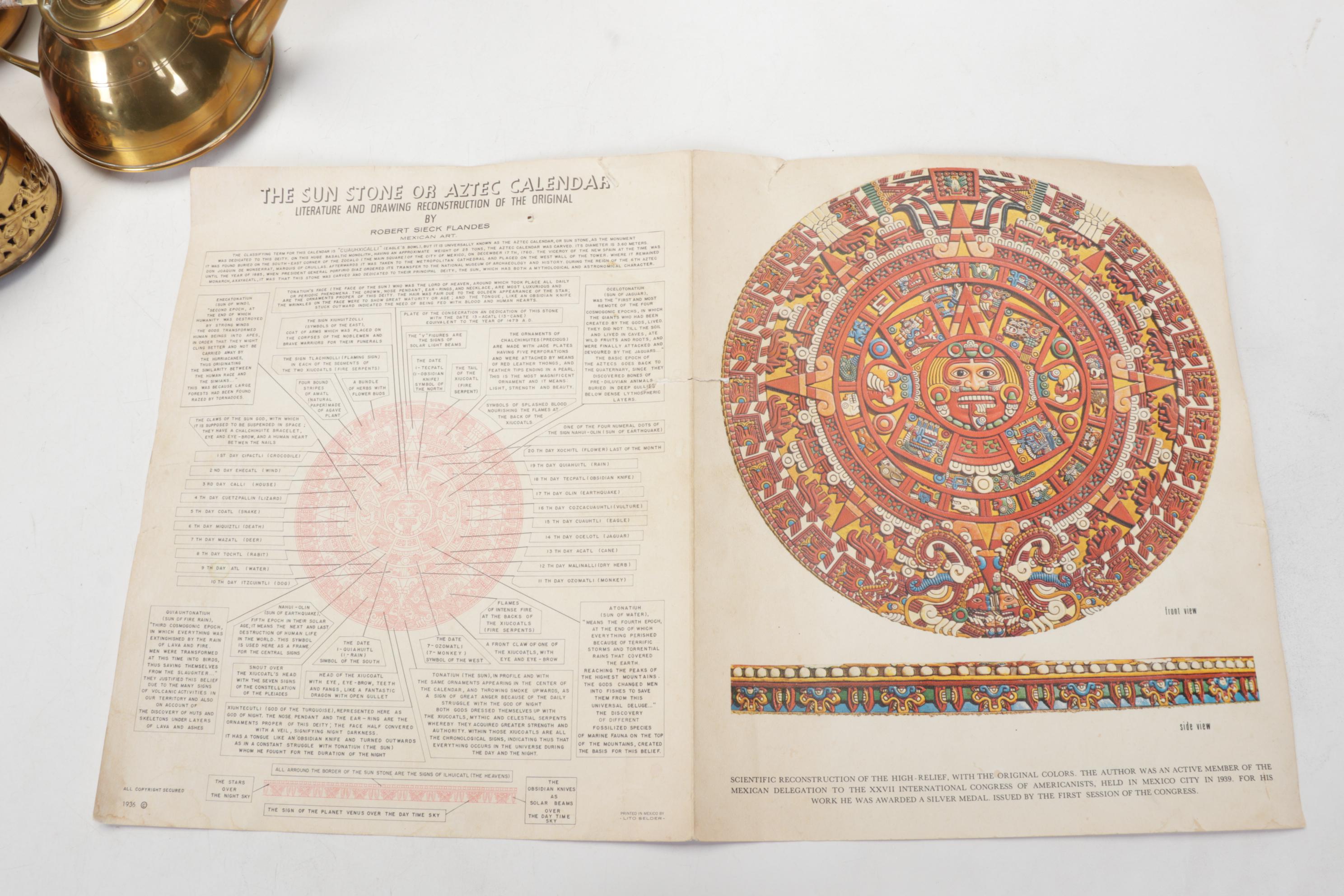 Brass, Copper, Metal Decor Featuring Kettles, Charger and Leather-Handled Epees