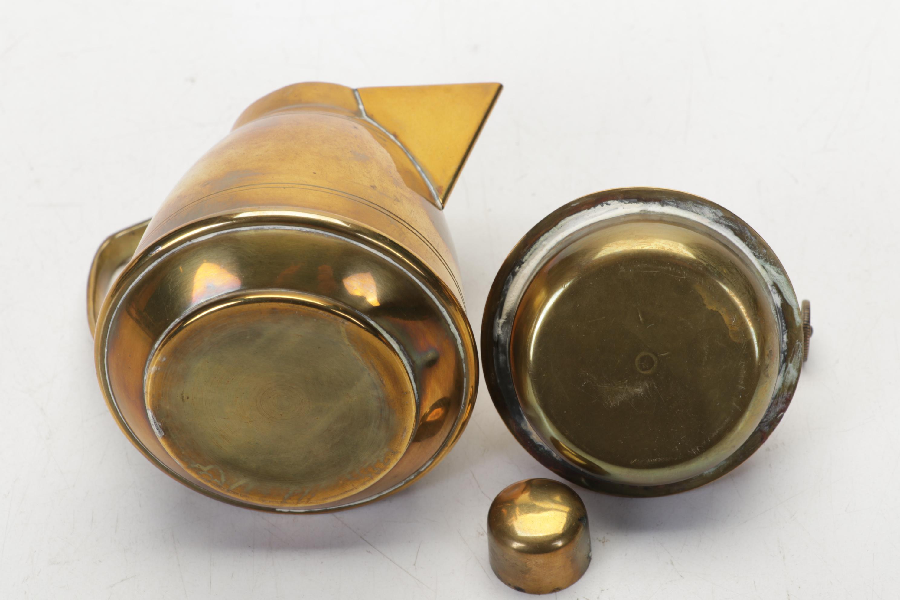 Brass, Copper, Metal Decor Featuring Kettles, Charger and Leather-Handled Epees