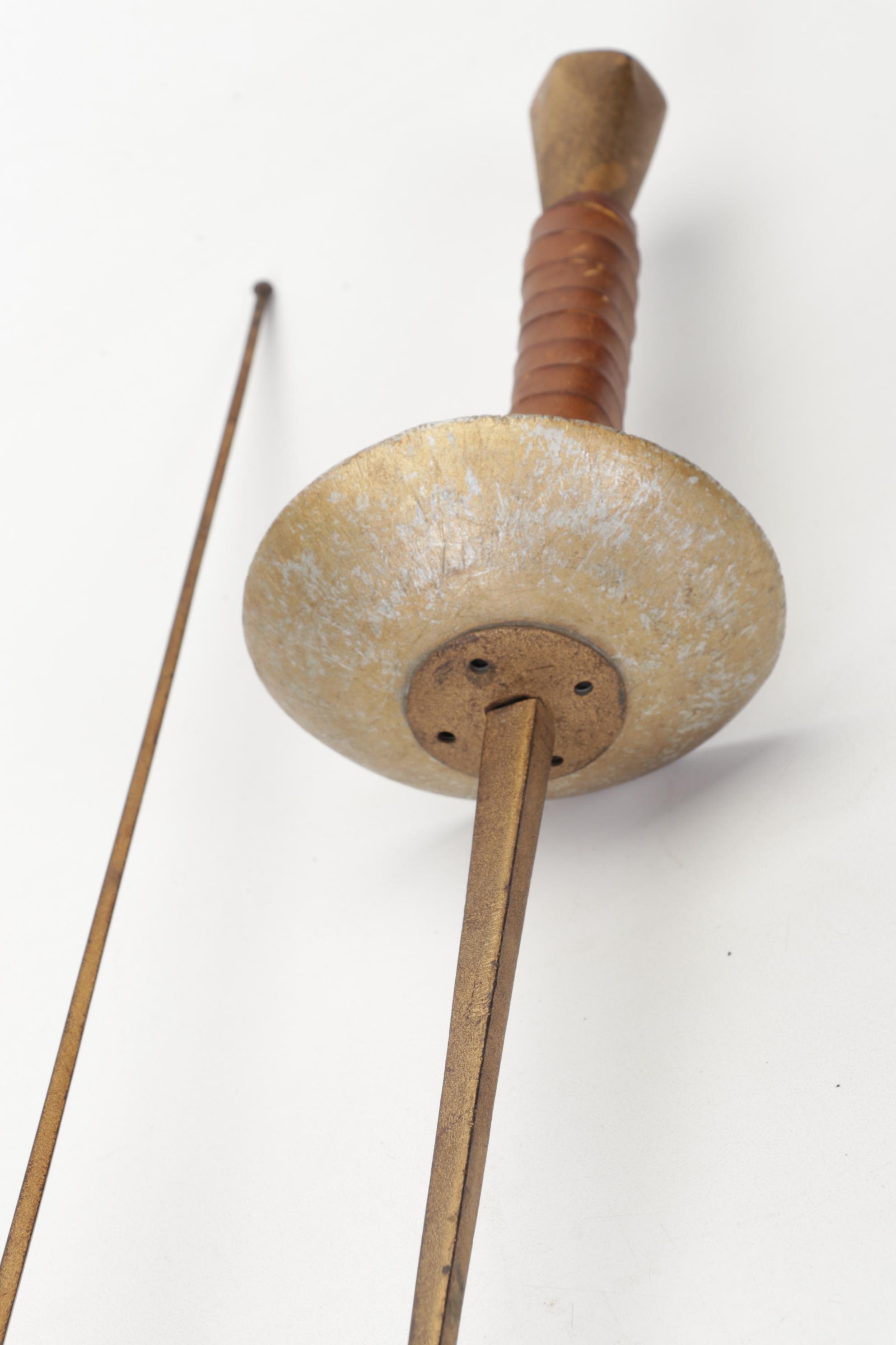 Brass, Copper, Metal Decor Featuring Kettles, Charger and Leather-Handled Epees