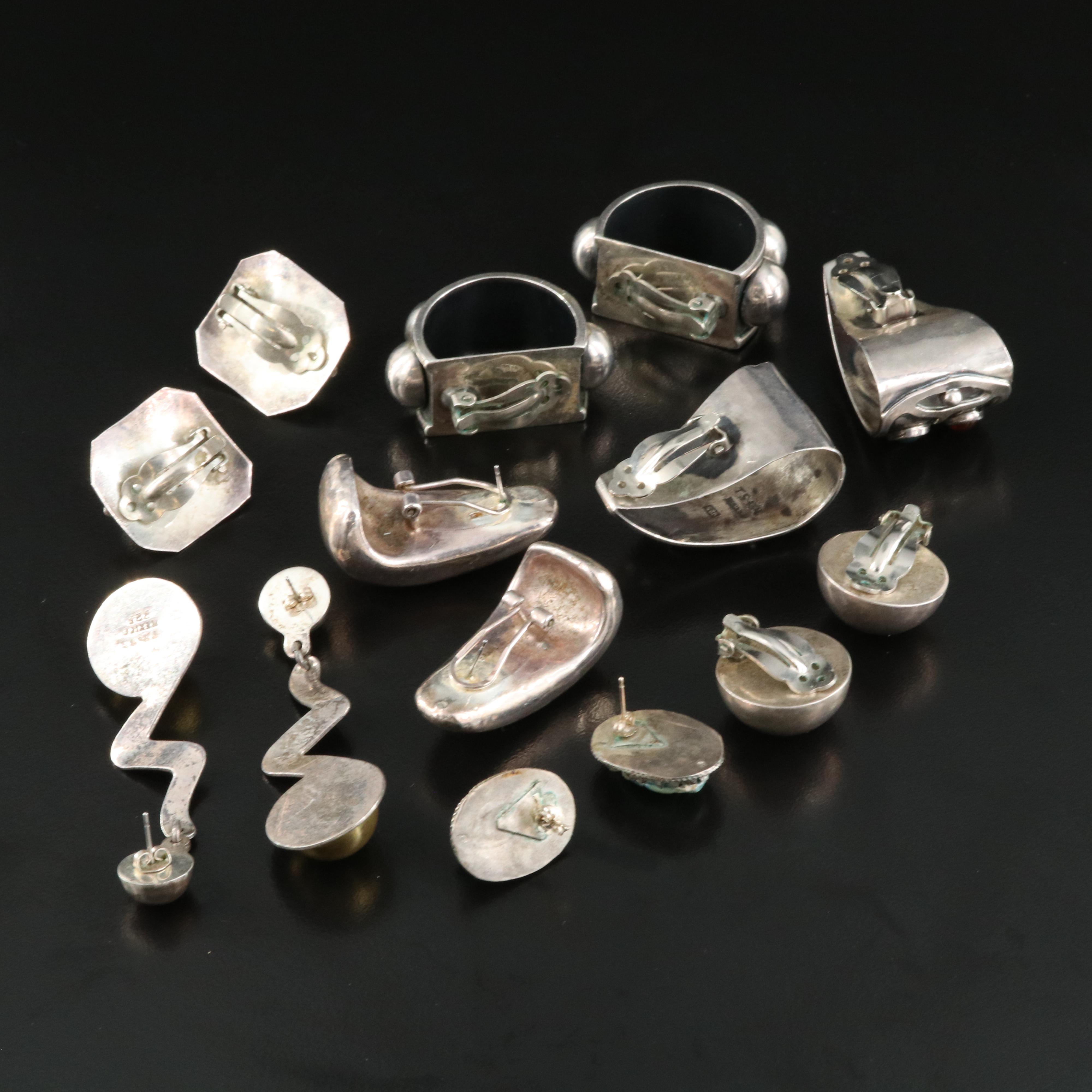 Earring Lot Including Brenda Schoenfeld and Carol Felley Featuring Carnelian