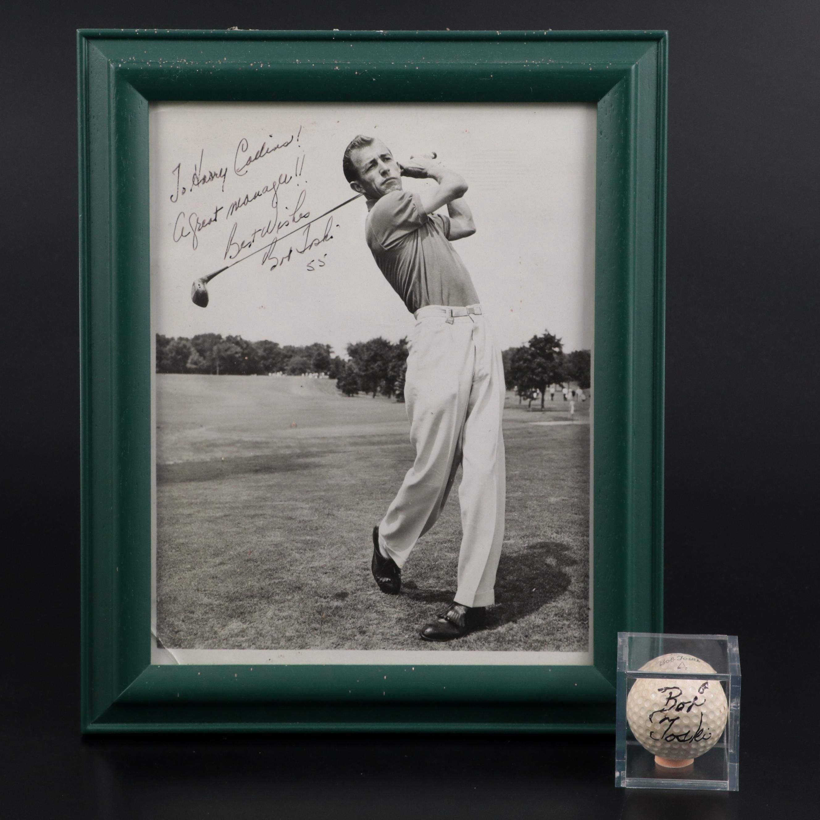 Bob Toski Signed Golf Ball and Framed Giclée
