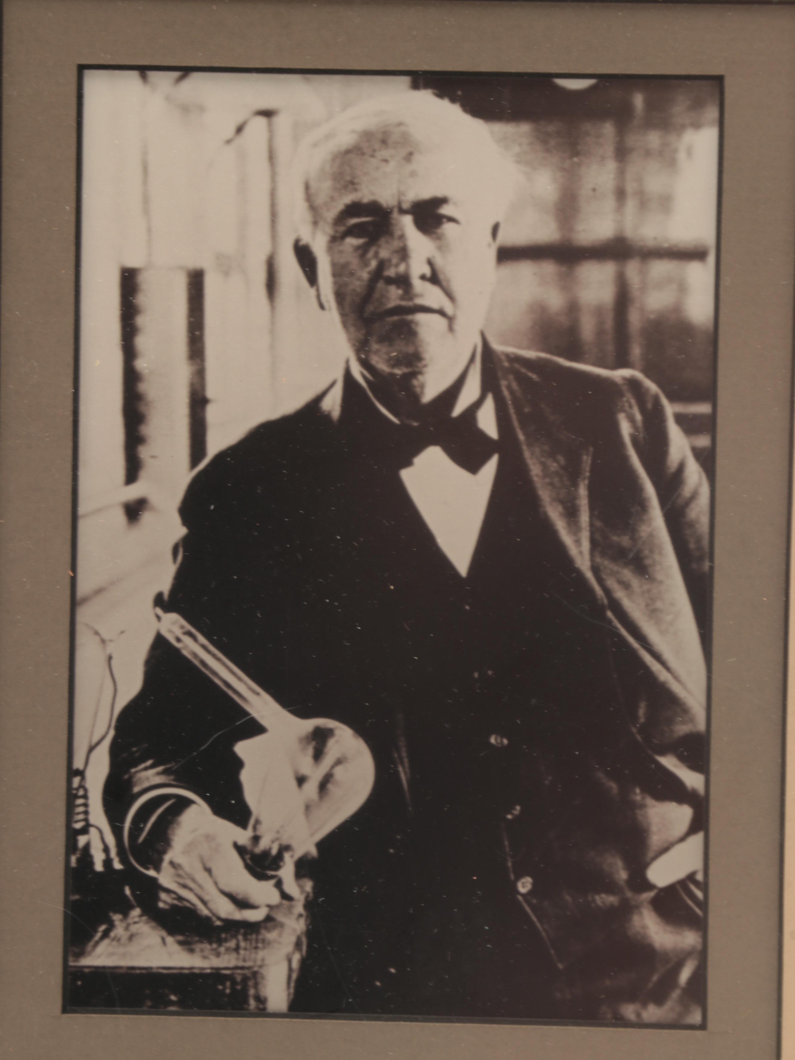 Thomas Edison Facsimile Signed Framed and Matted Display