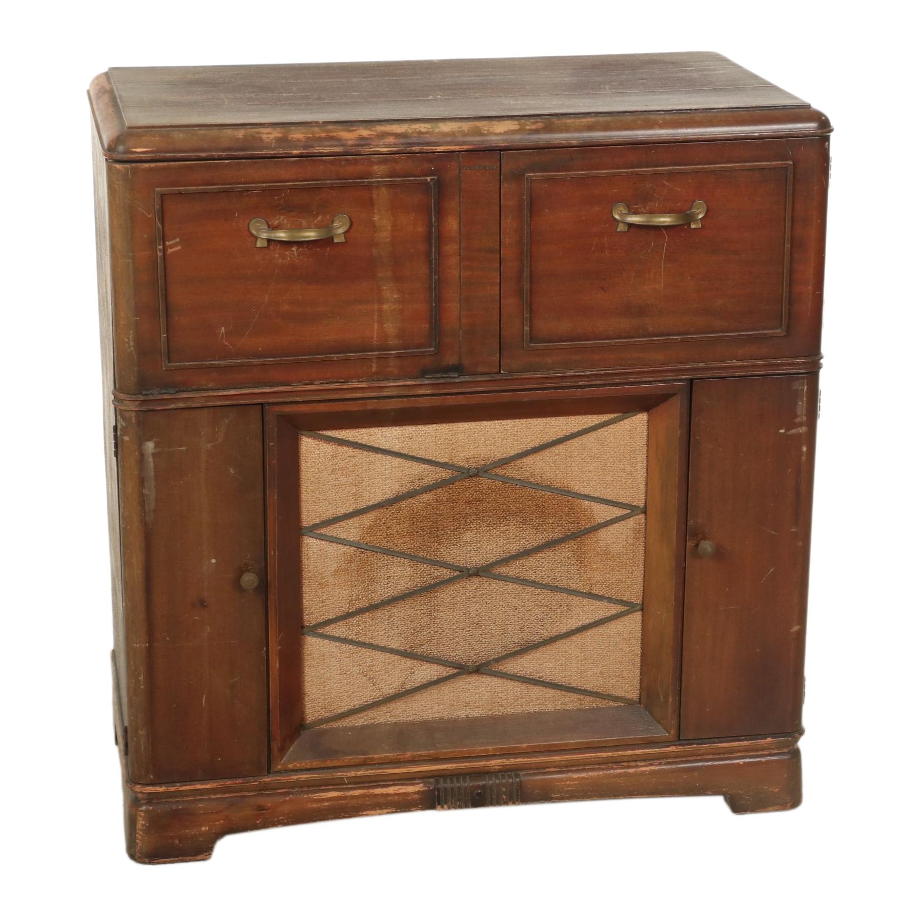 RCA-Victor Mahogany Veneer Turntable and Radio Console Cabinet