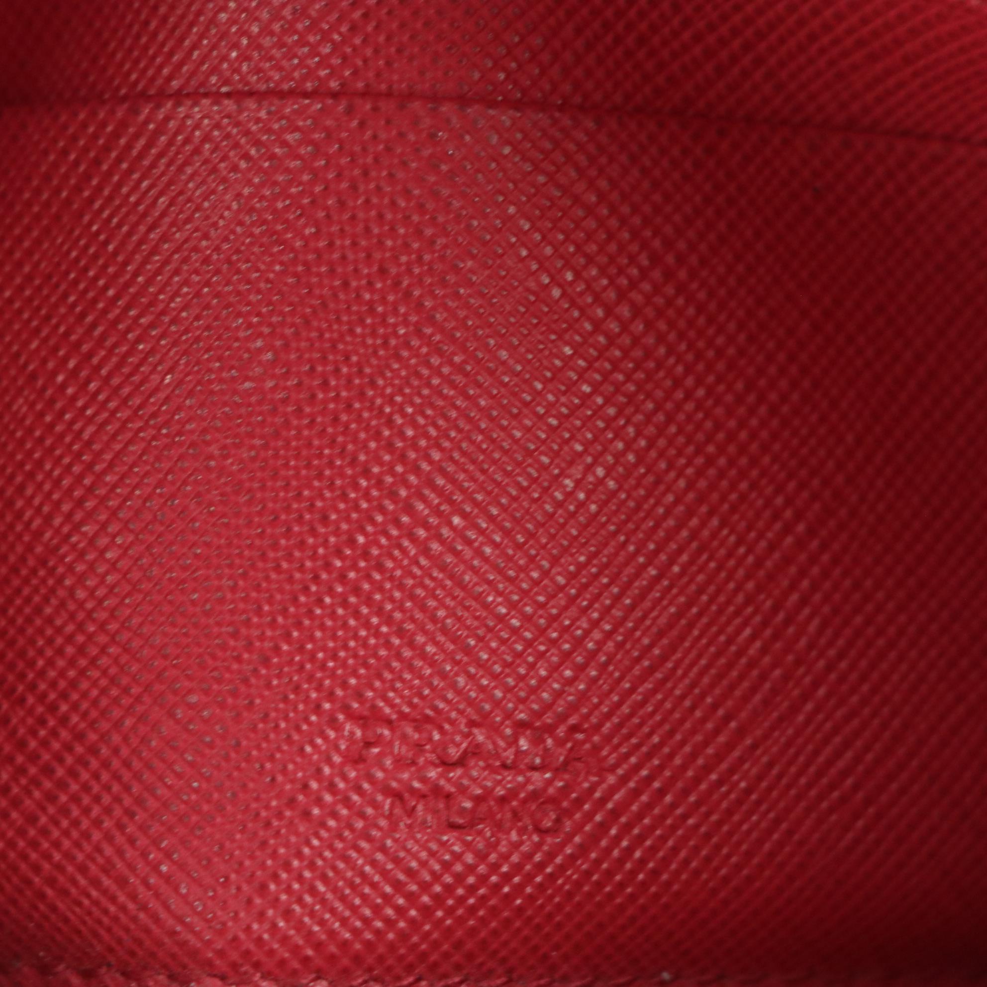 Prada Small Snap Clutch in Pink Saffiano Leather