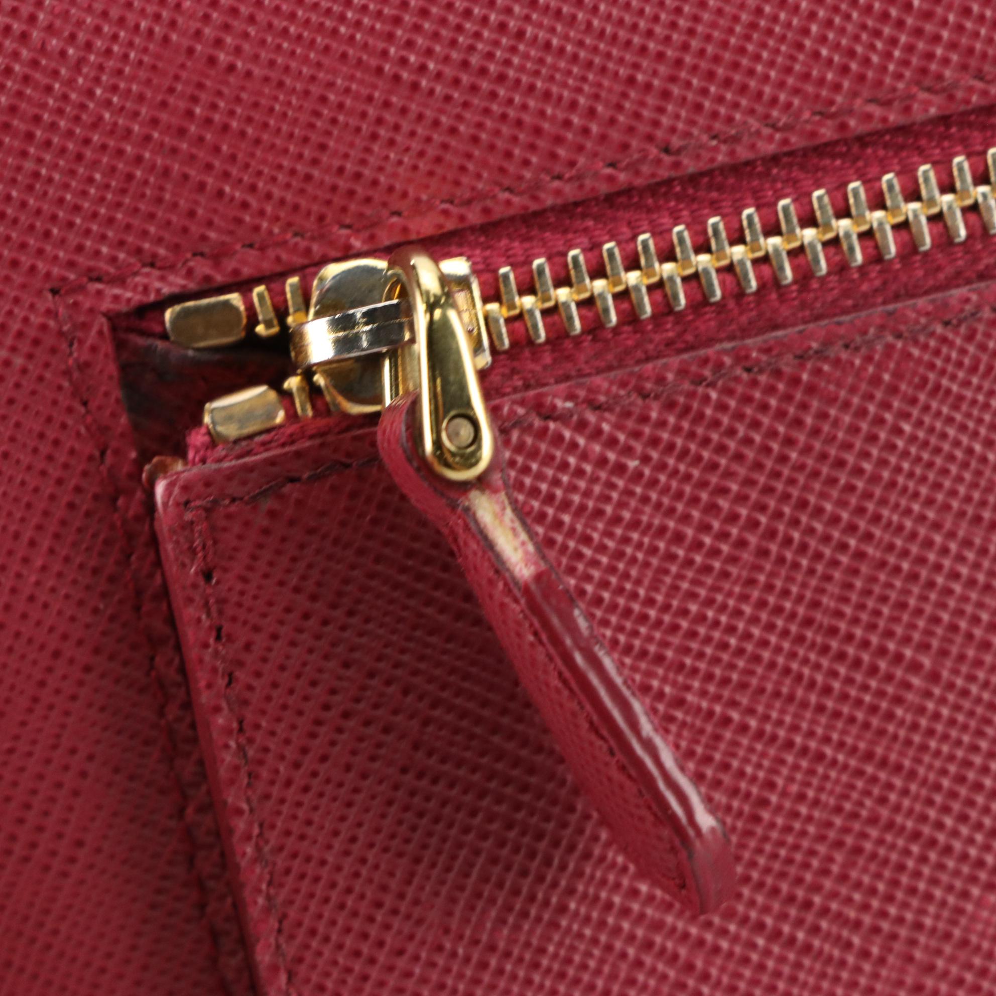 Prada Small Snap Clutch in Pink Saffiano Leather