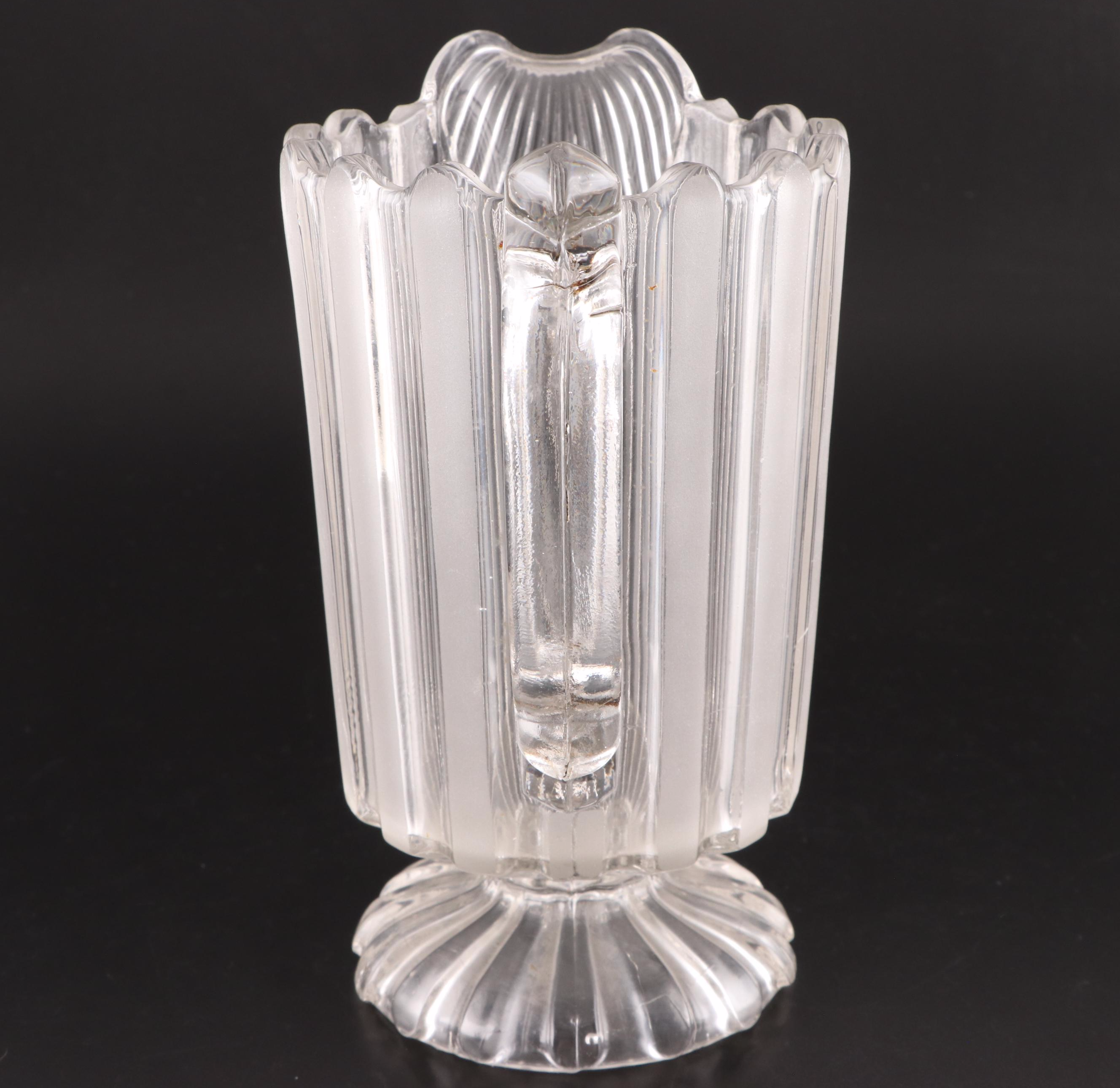 EAPG Bakewell, Pears & Co. Frosted Ribbon with Other Shell and Jewel Pitcher