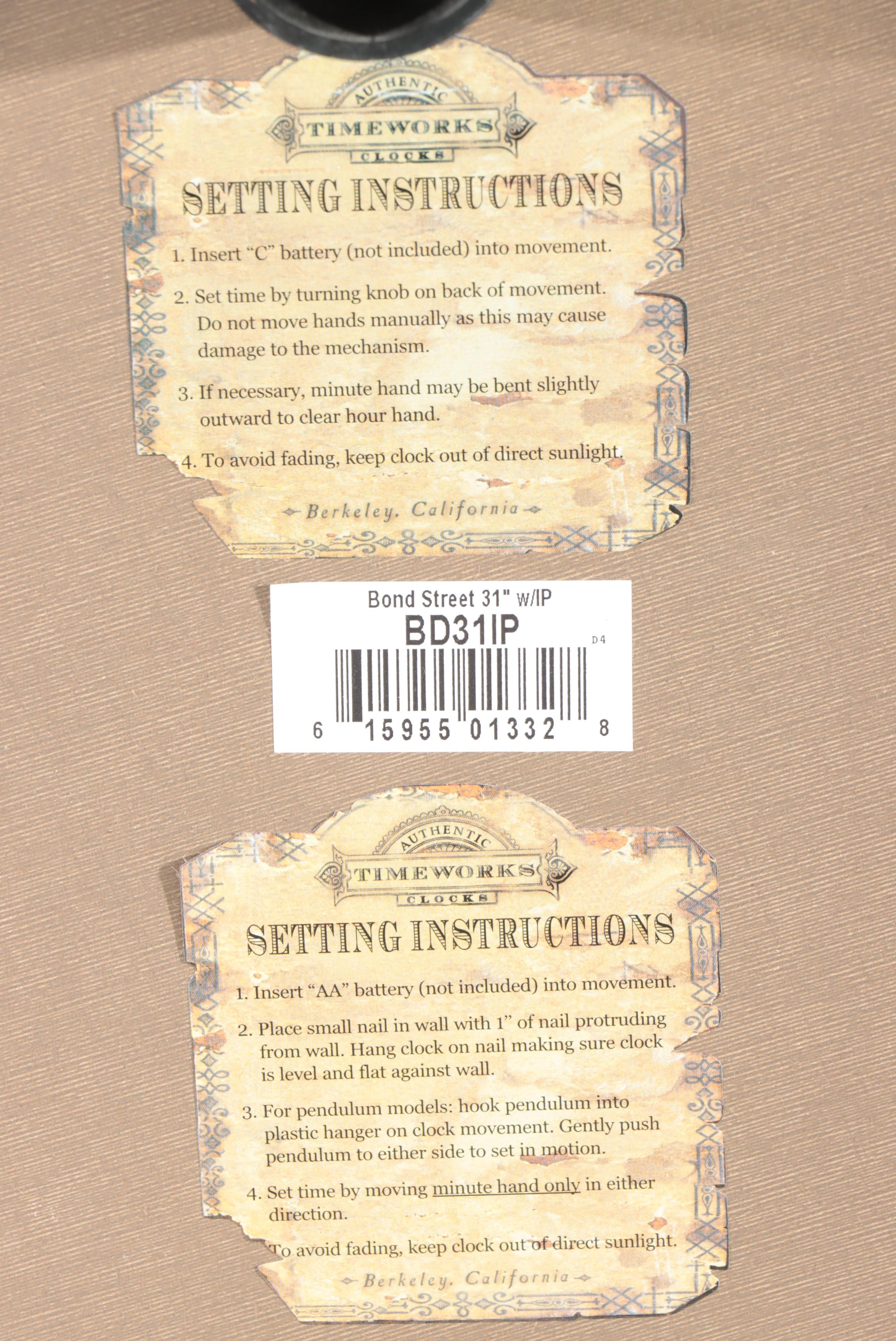 Timeworks Inc. "Bond Street" Batter-Operated Wall Clock