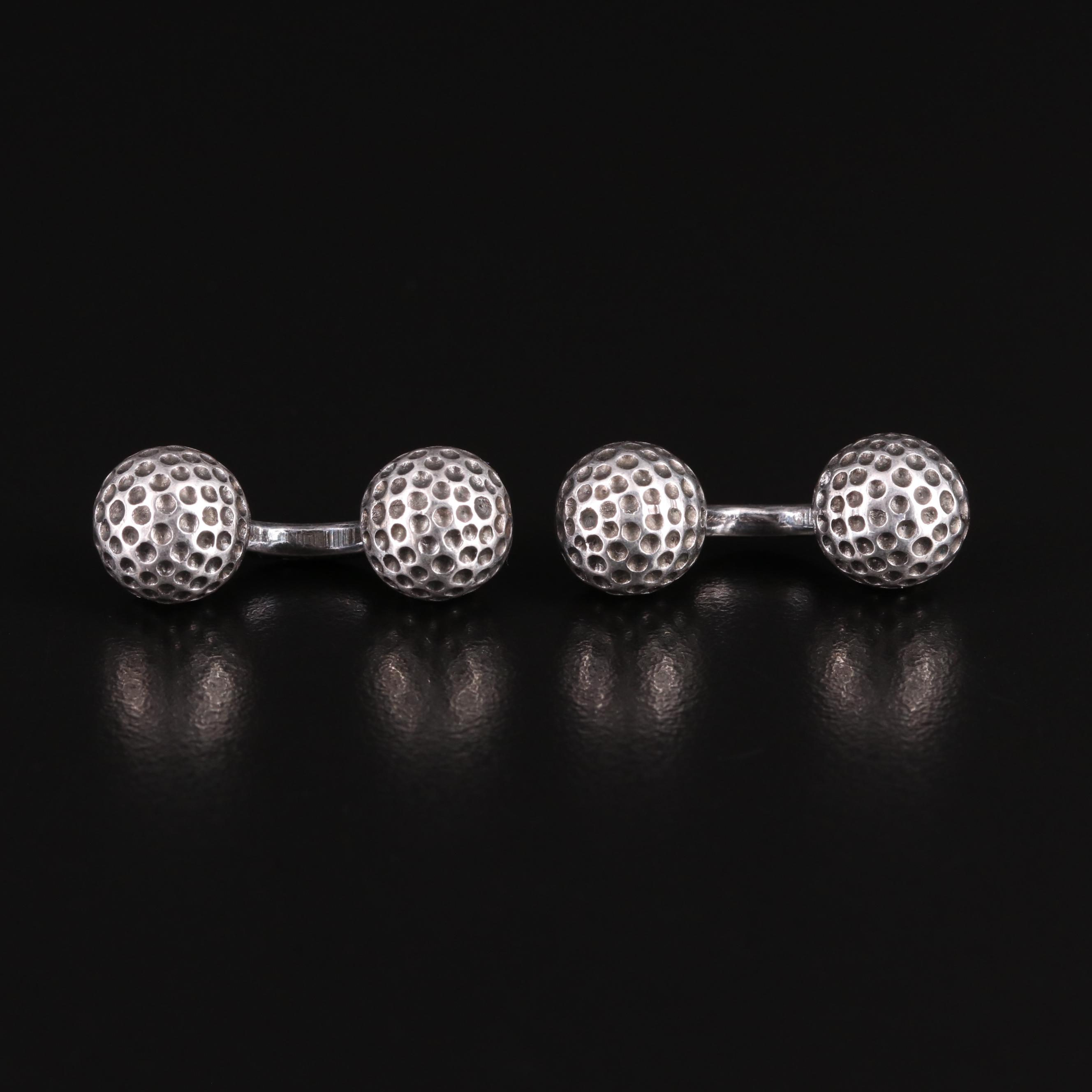Hermès Sterling Golf Ball Cufflinks