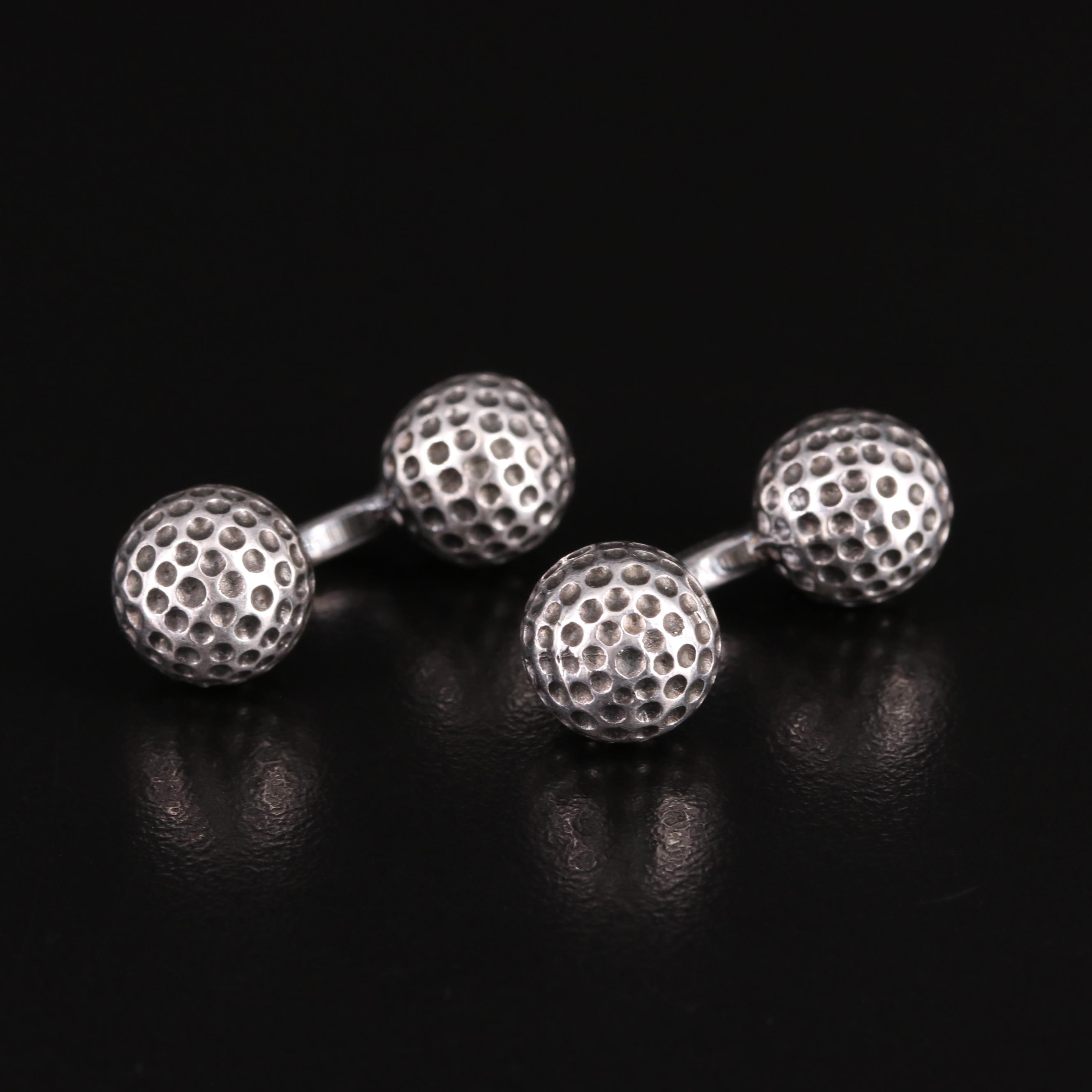Hermès Sterling Golf Ball Cufflinks