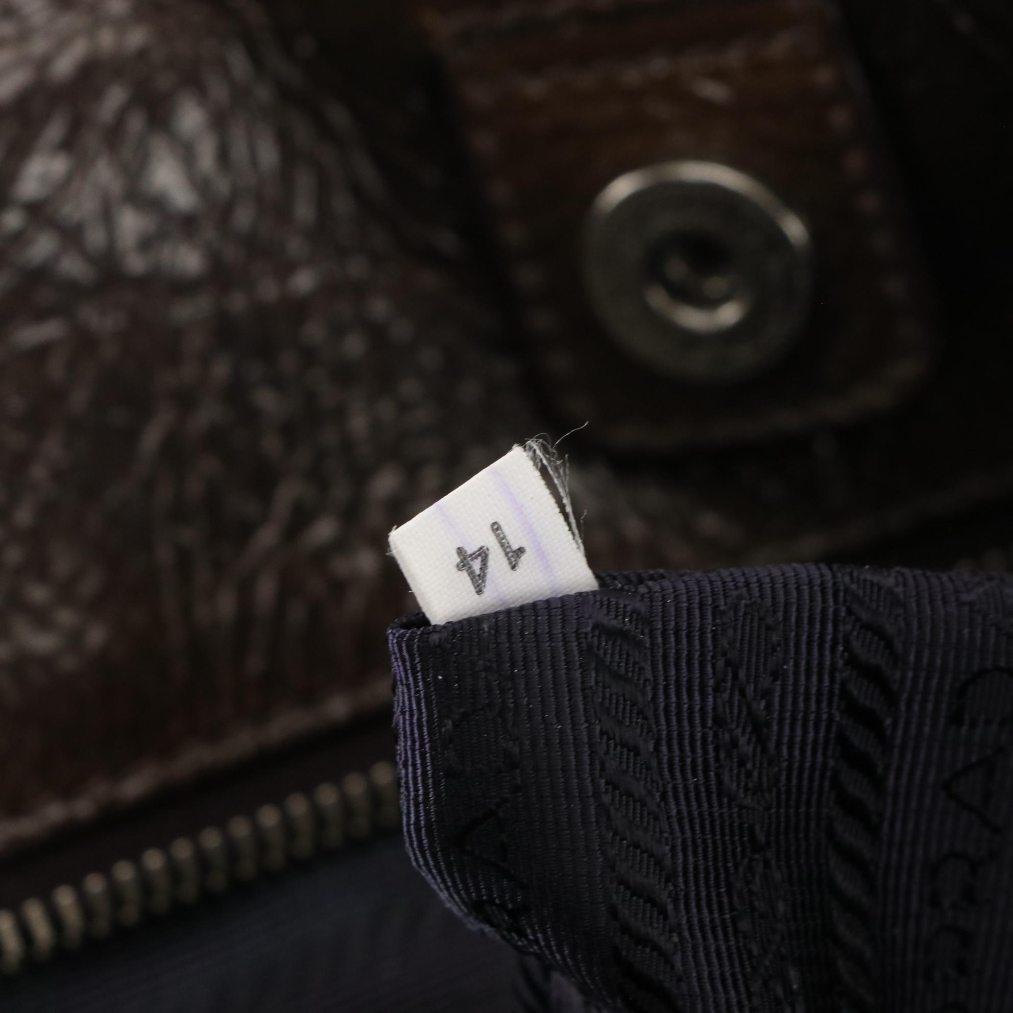 Prada Crinkled Patent Leather Tote Bag