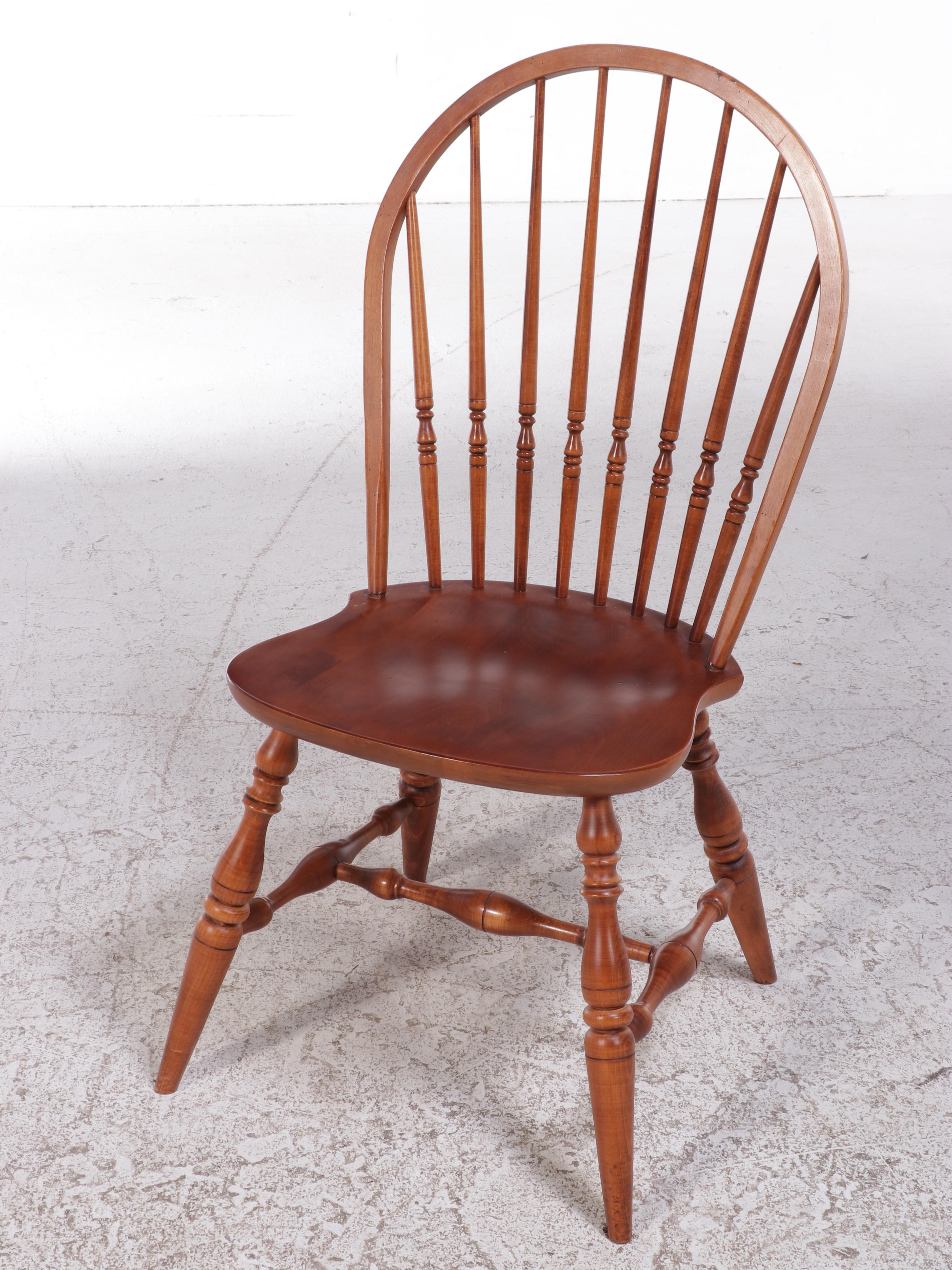 Ethan Allen Country Crossings Maple Dining Table and Four Windsor Chairs