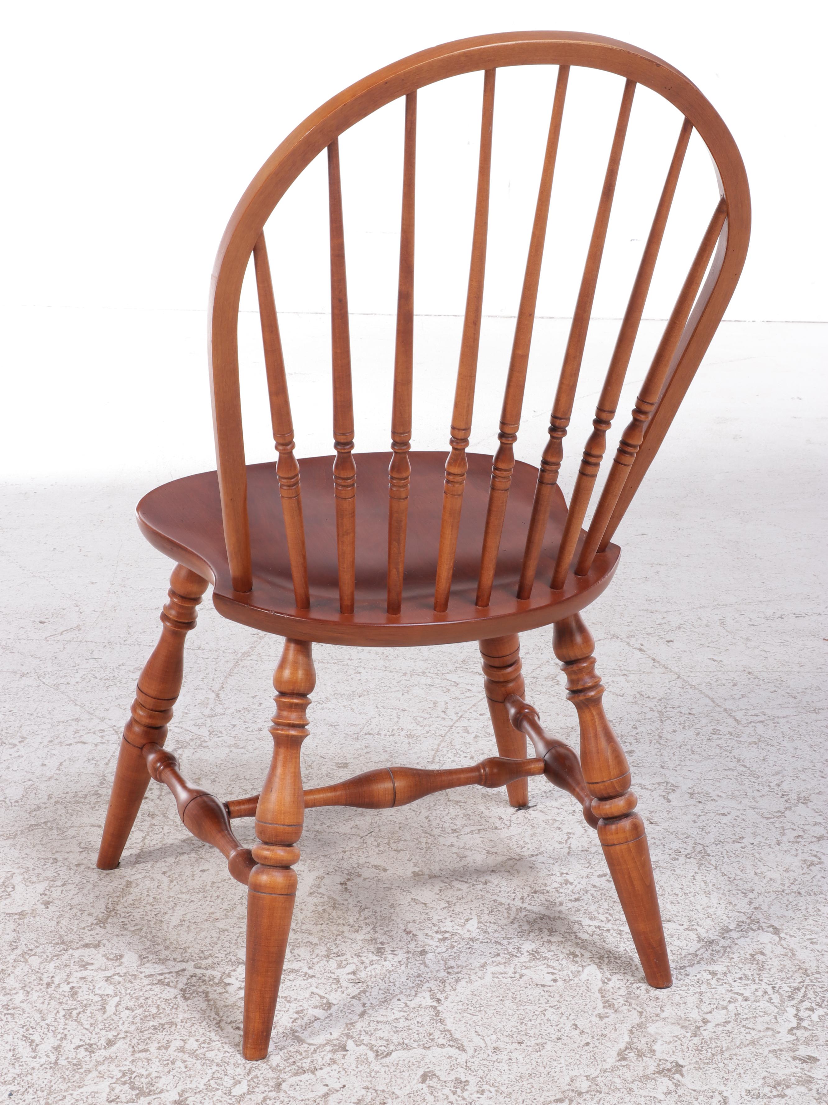 Ethan Allen Country Crossings Maple Dining Table and Four Windsor Chairs