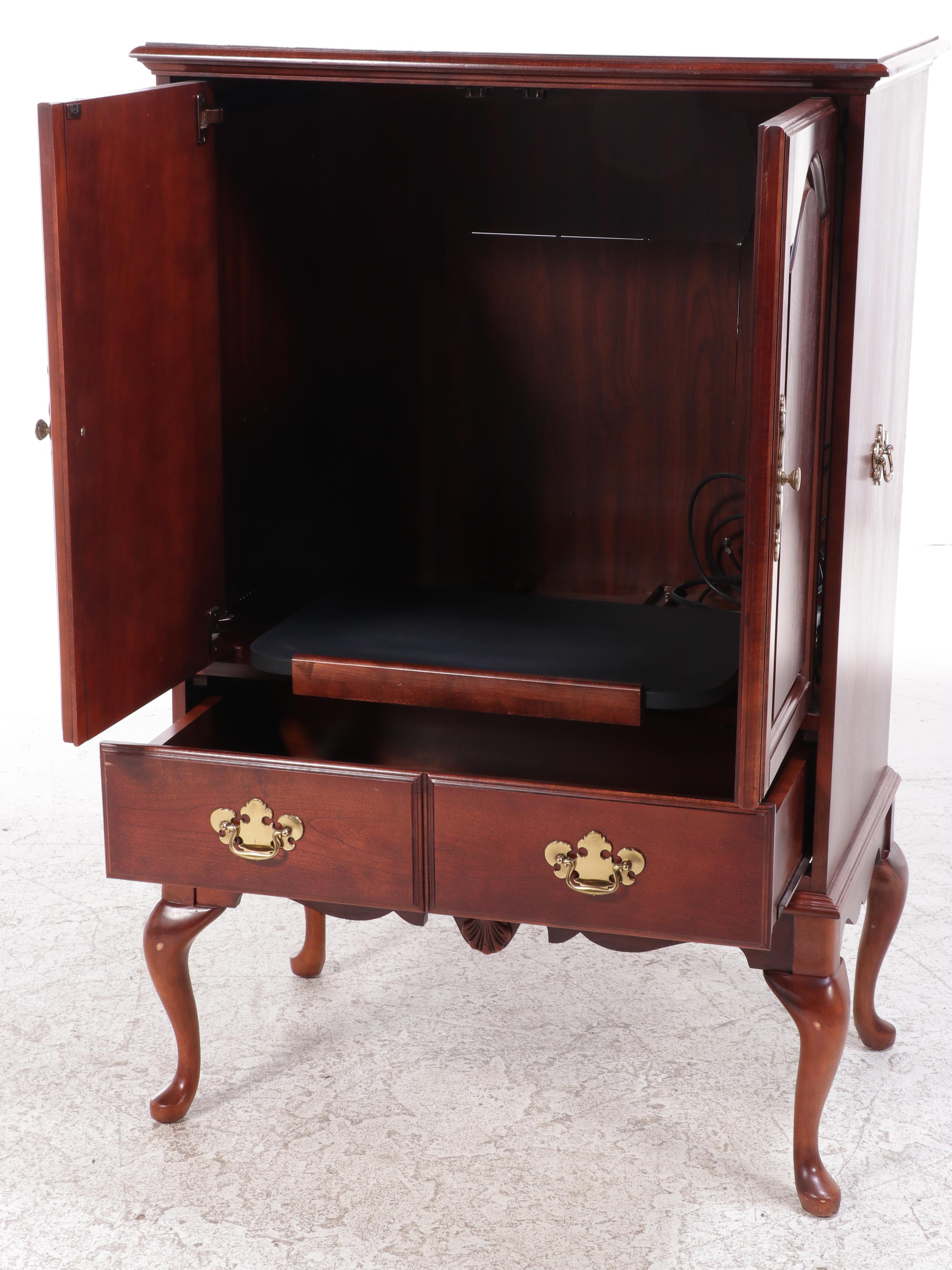 Hooker Furniture Queen Anne Style Cherrywood-Stained TV Cabinet
