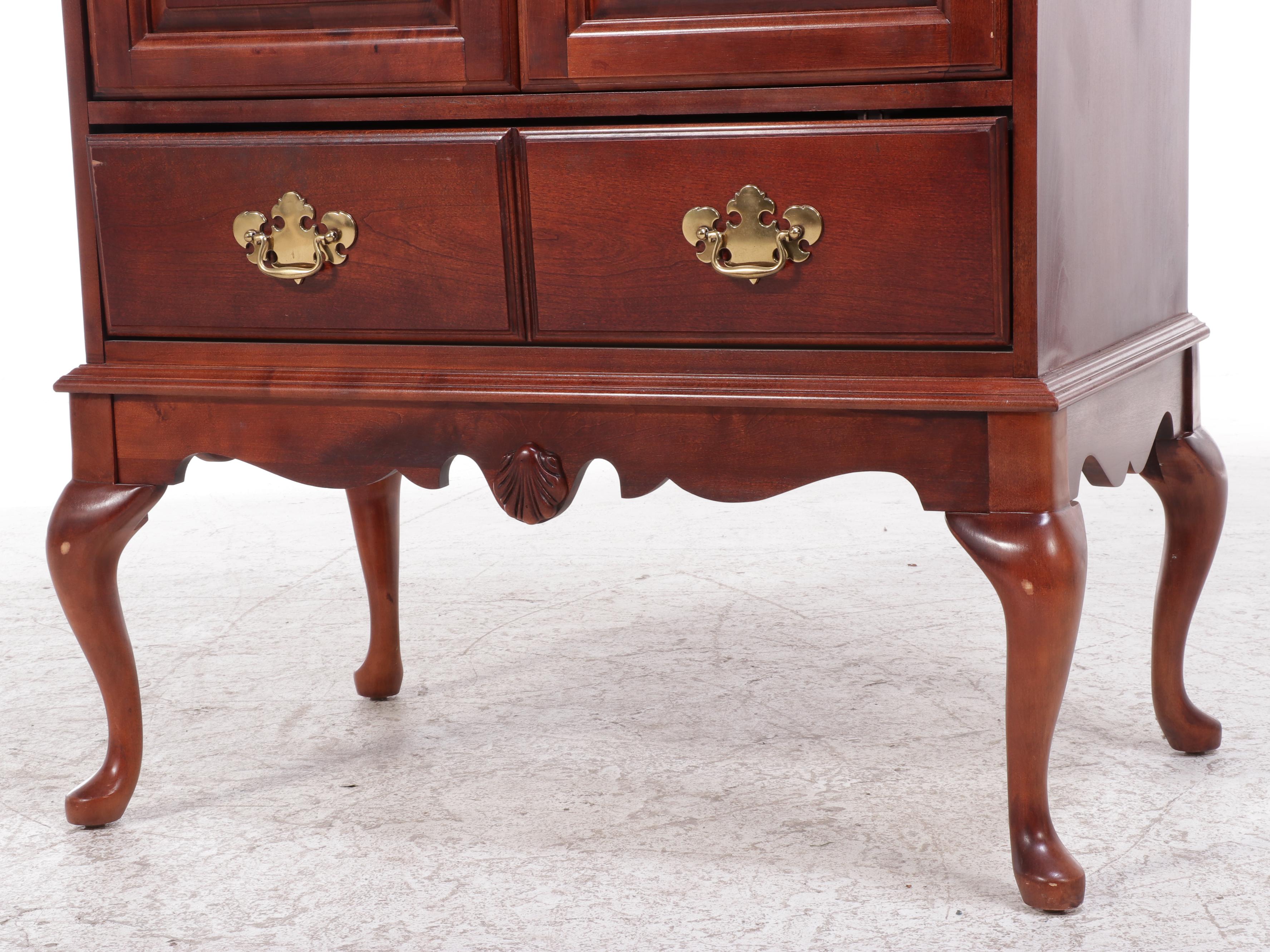 Hooker Furniture Queen Anne Style Cherrywood-Stained TV Cabinet