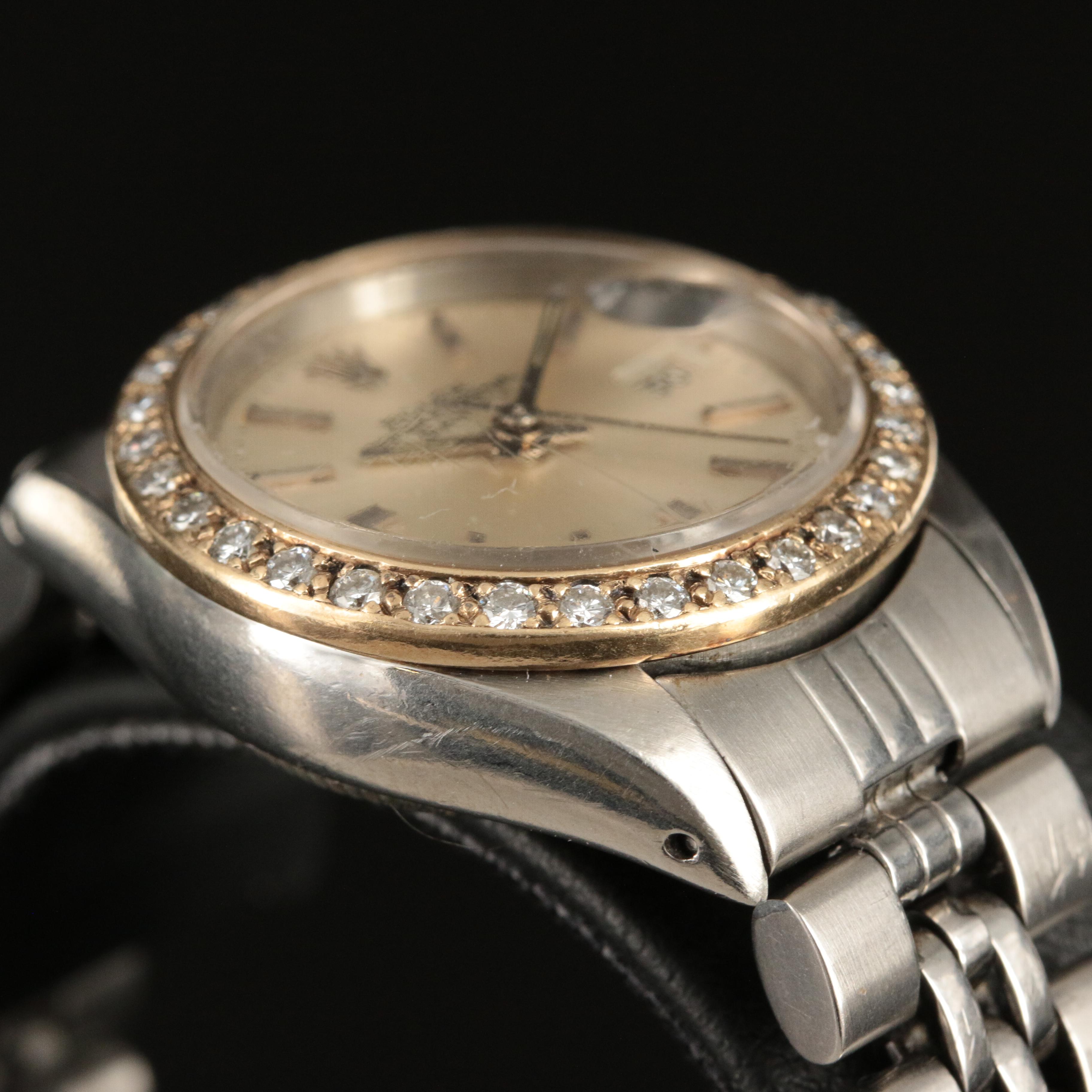1972 Rolex Oyster Perpetual Date Custom Diamond Bezel