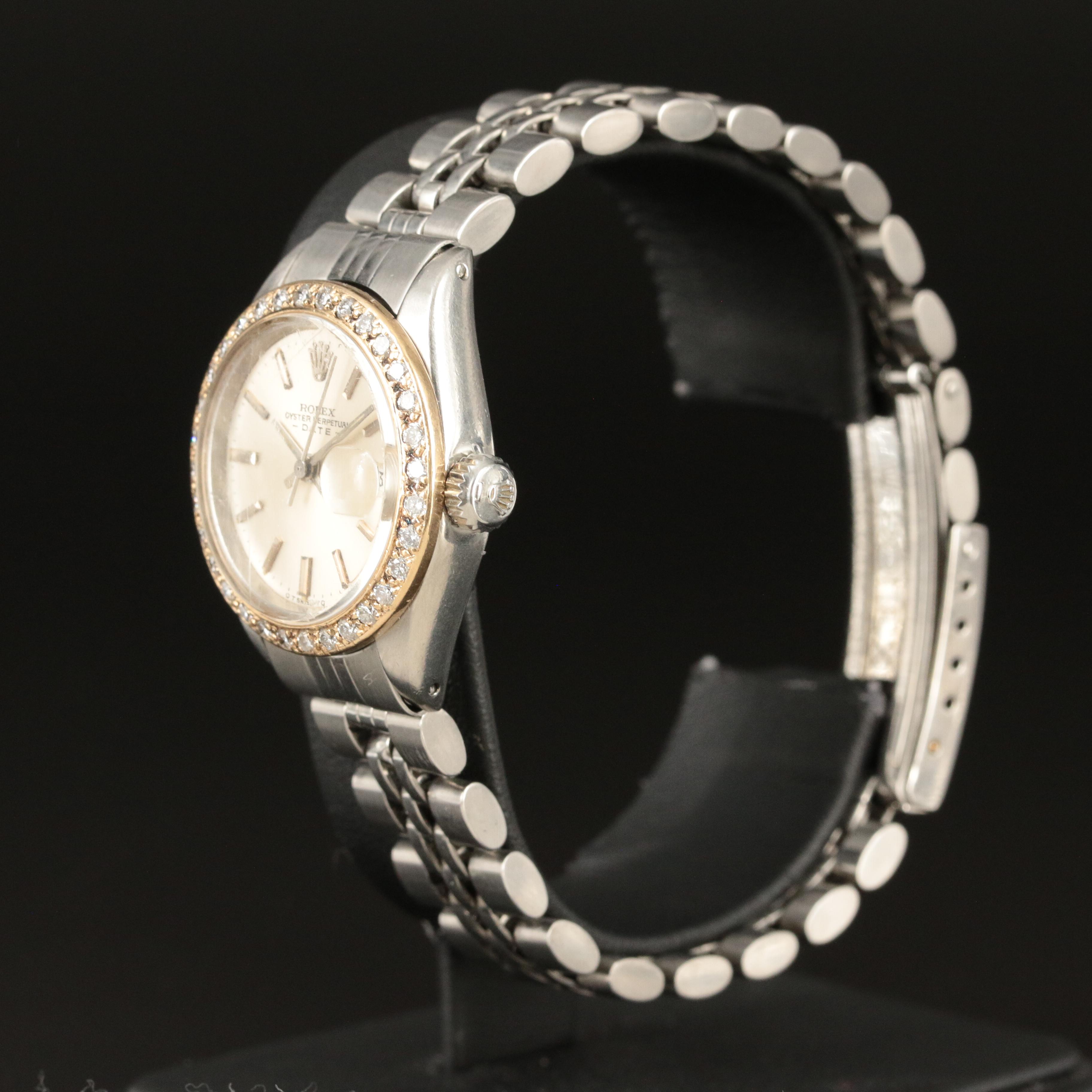 1972 Rolex Oyster Perpetual Date Custom Diamond Bezel