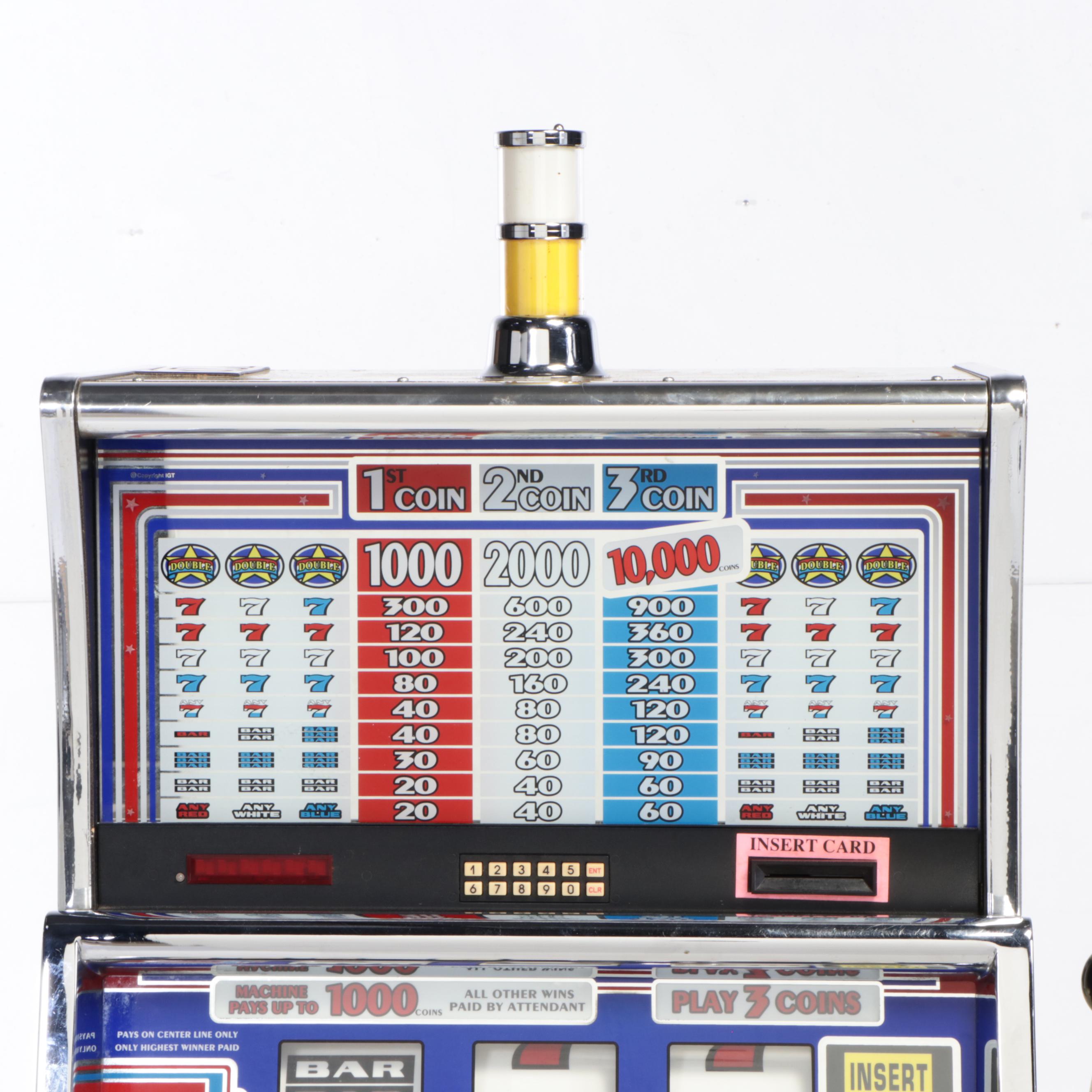 IGT Double Red, White & Blue Slot Machine With Base