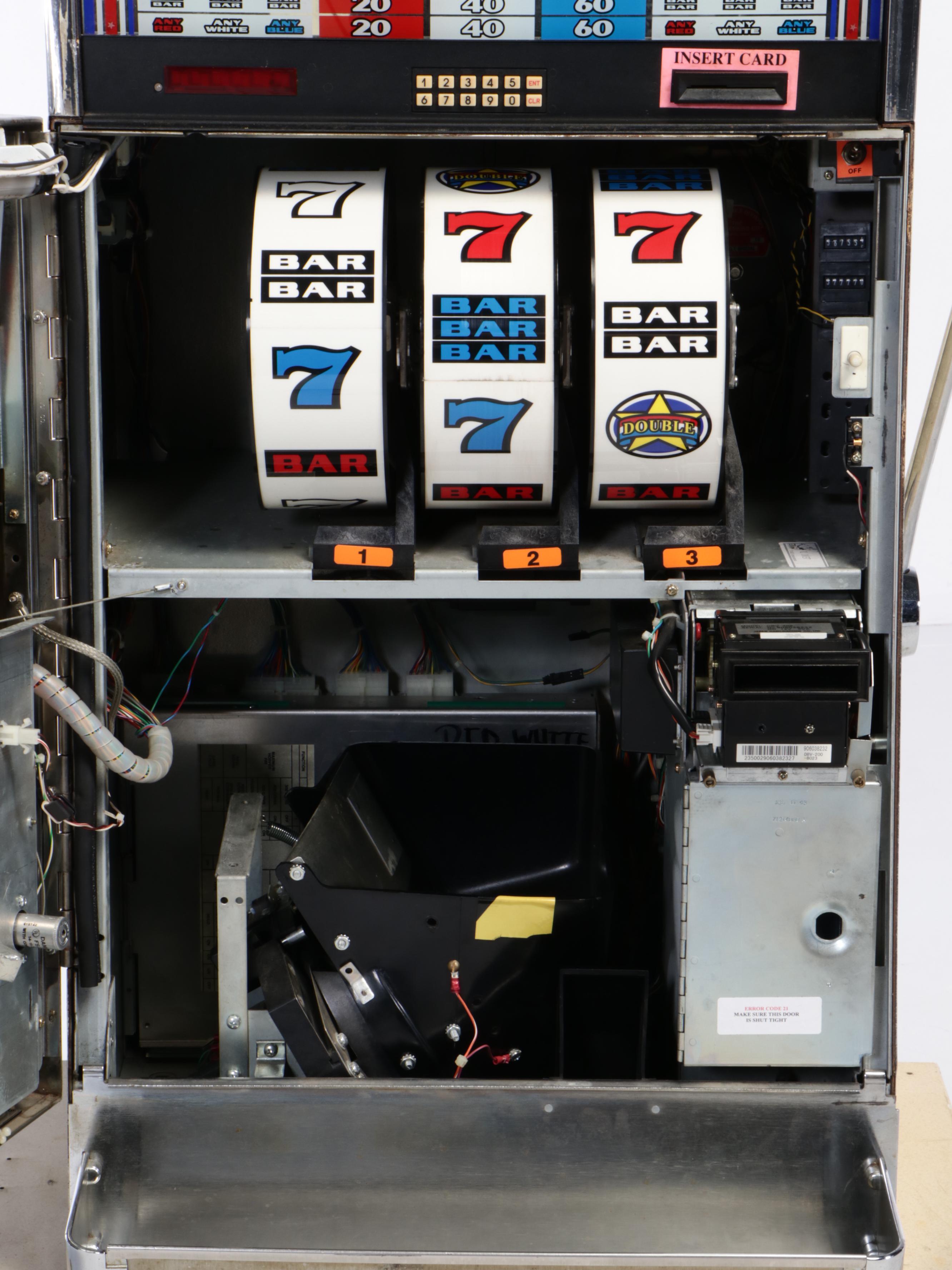 IGT Double Red, White & Blue Slot Machine With Base