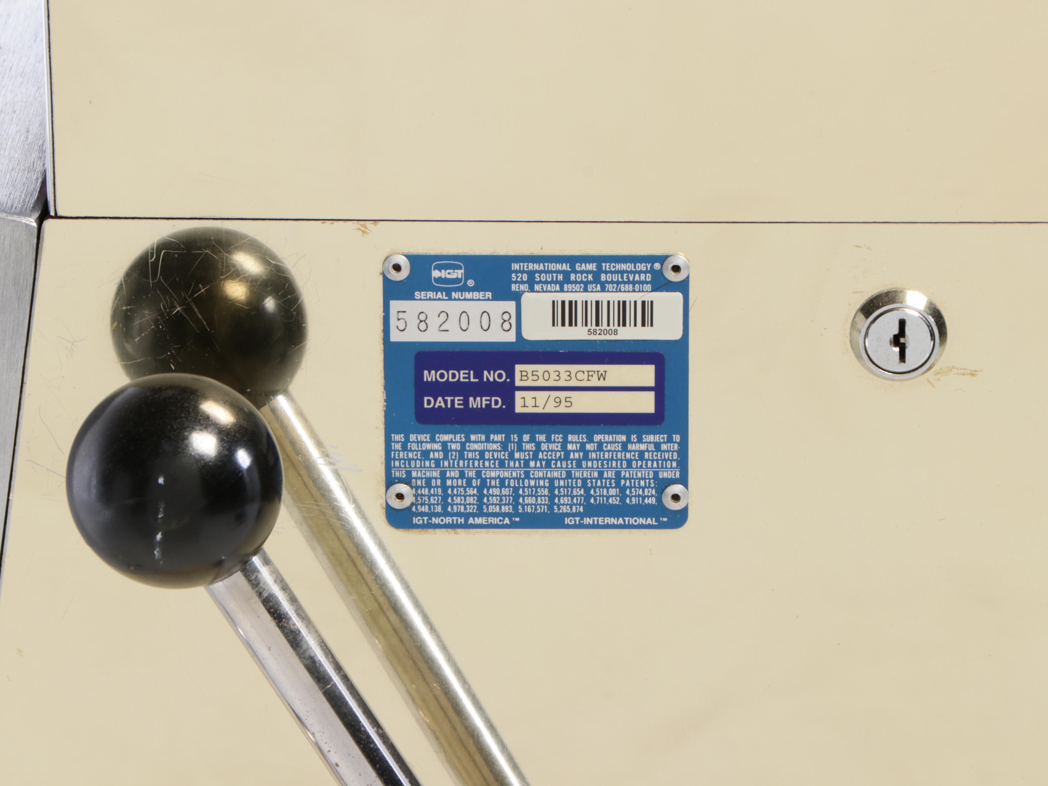 IGT Double Red, White & Blue Slot Machine With Base