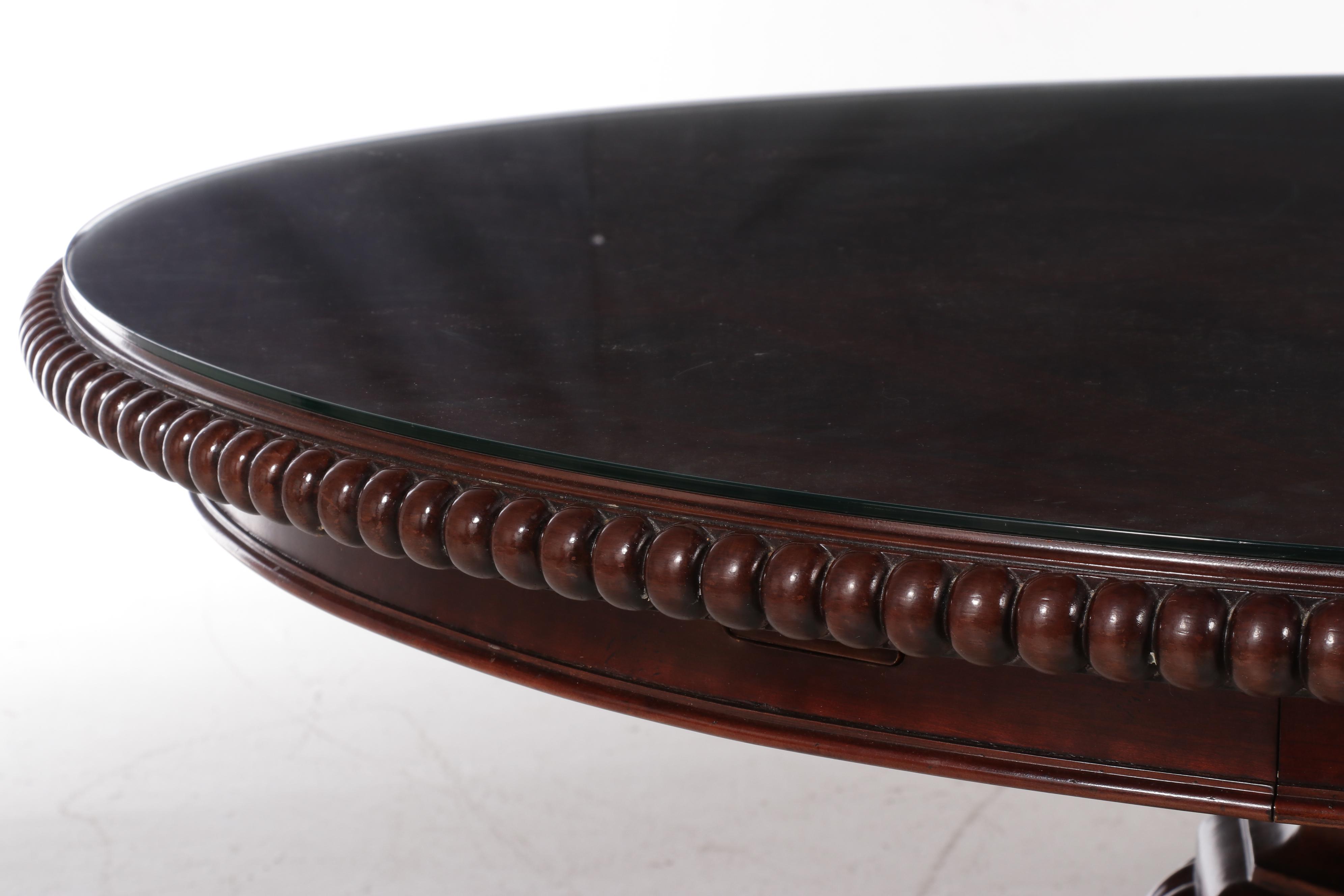 Universal Furniture "Villa Cortina" Hardwood Extending Pedestal Dining Table