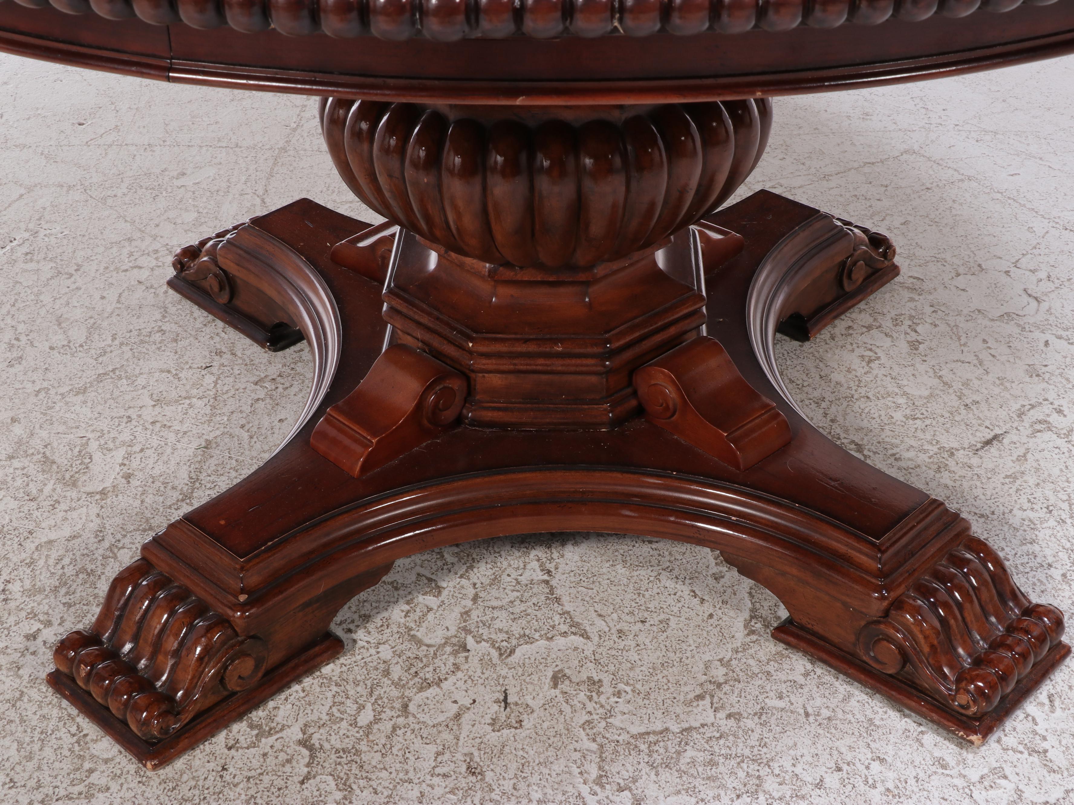 Universal Furniture "Villa Cortina" Hardwood Extending Pedestal Dining Table