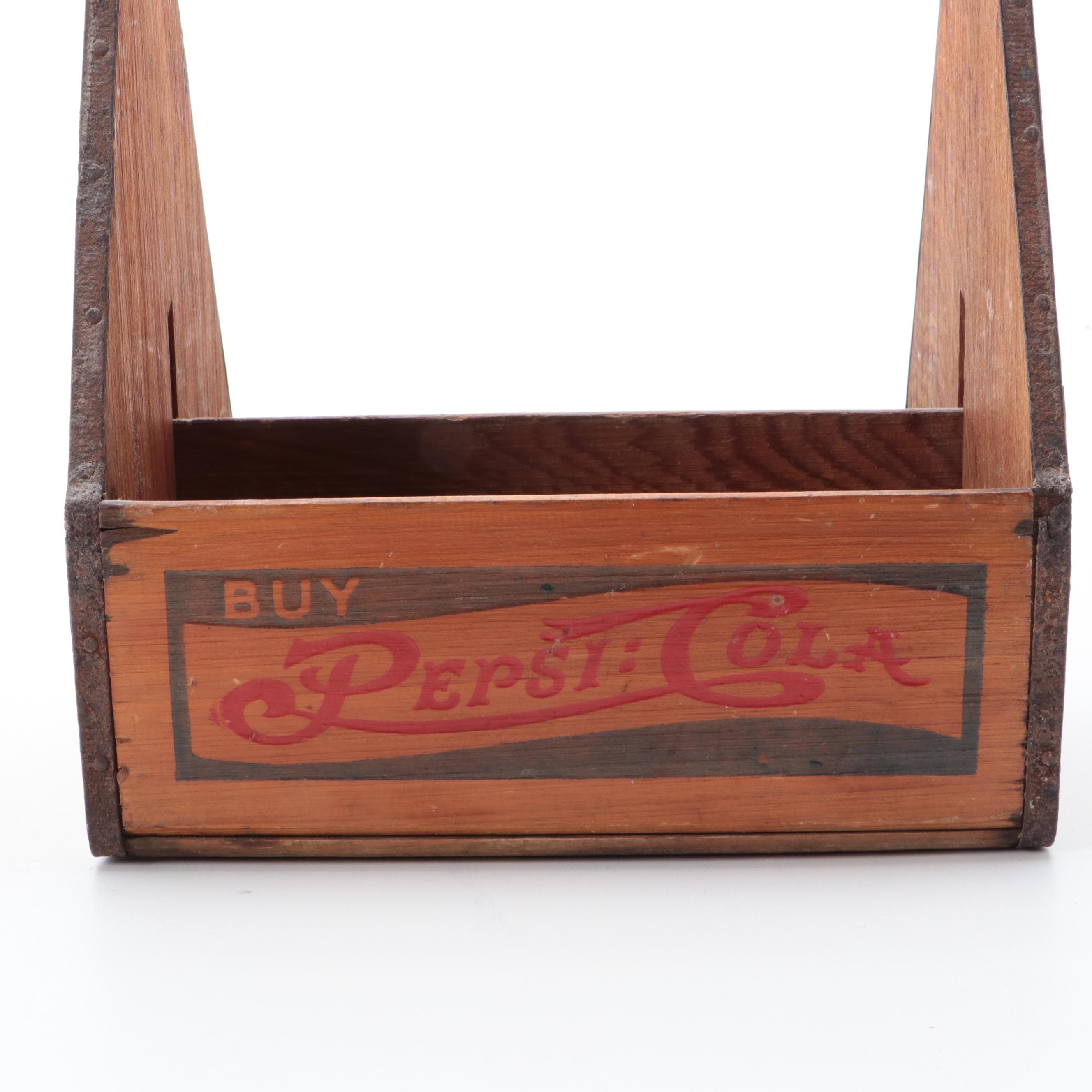 Wooden Pepsi Cola Bottle Carry Rack