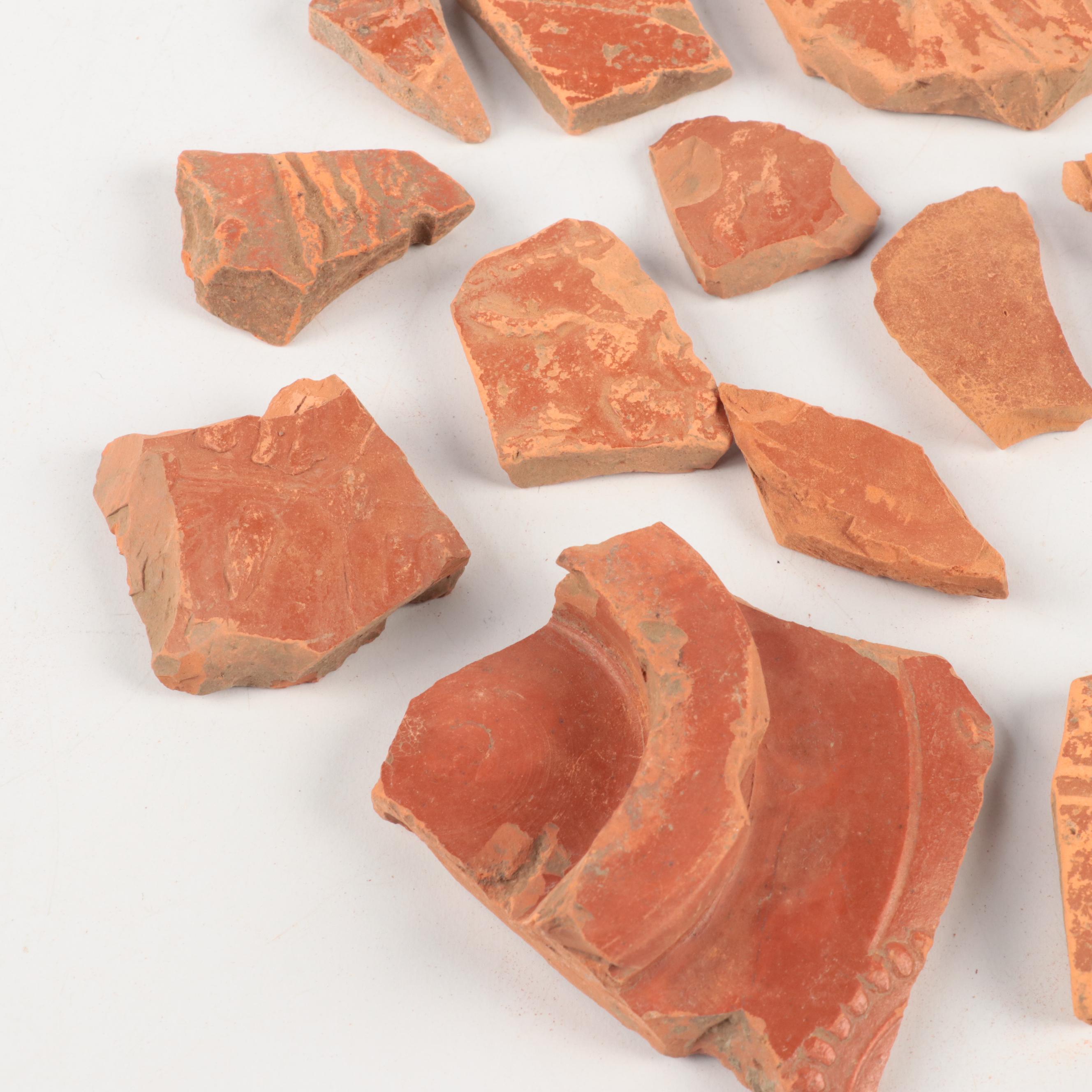Ancient Roman Terracotta Sigillata Fragments, Circa 2nd–3rd Century