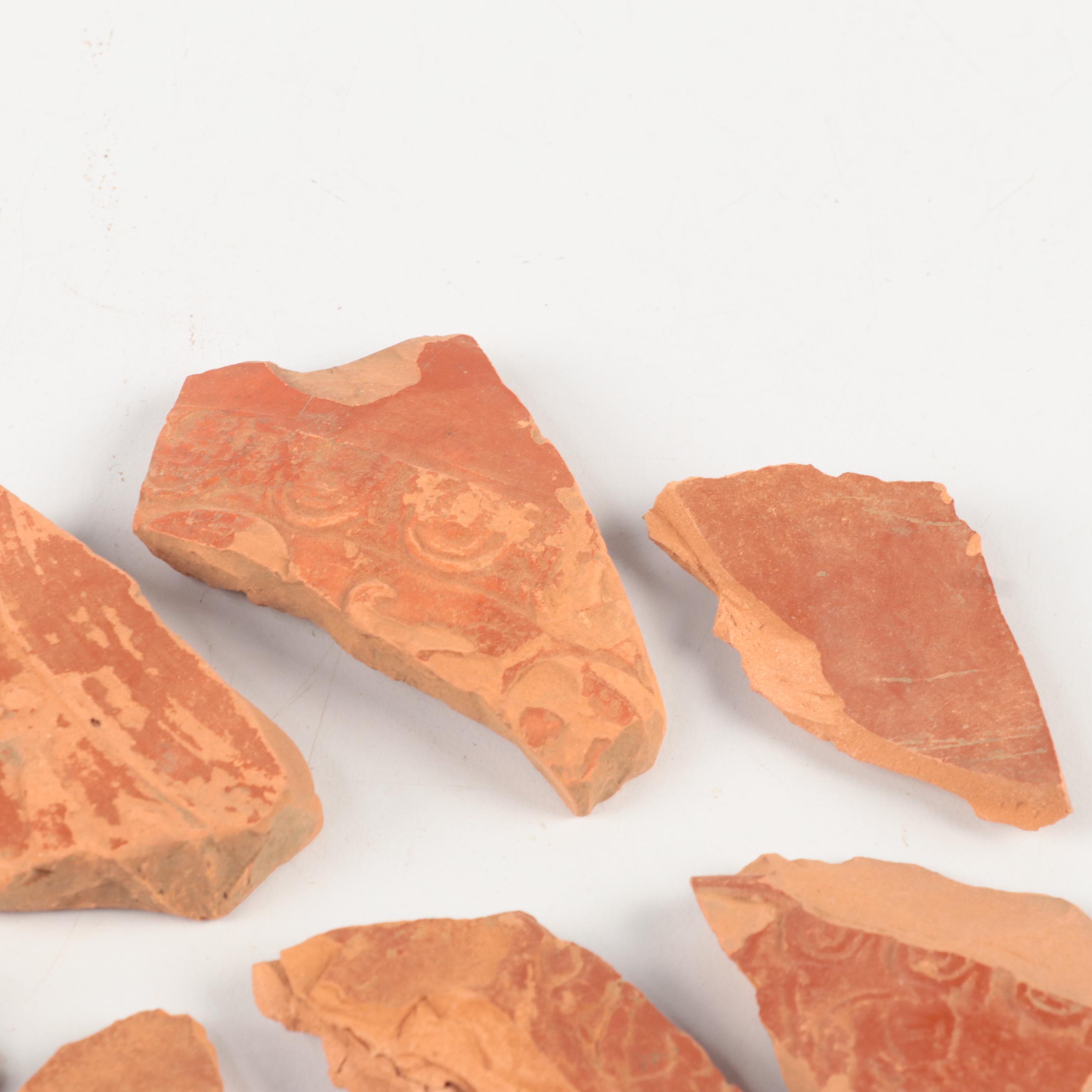 Ancient Roman Terracotta Sigillata Fragments, Circa 2nd–3rd Century