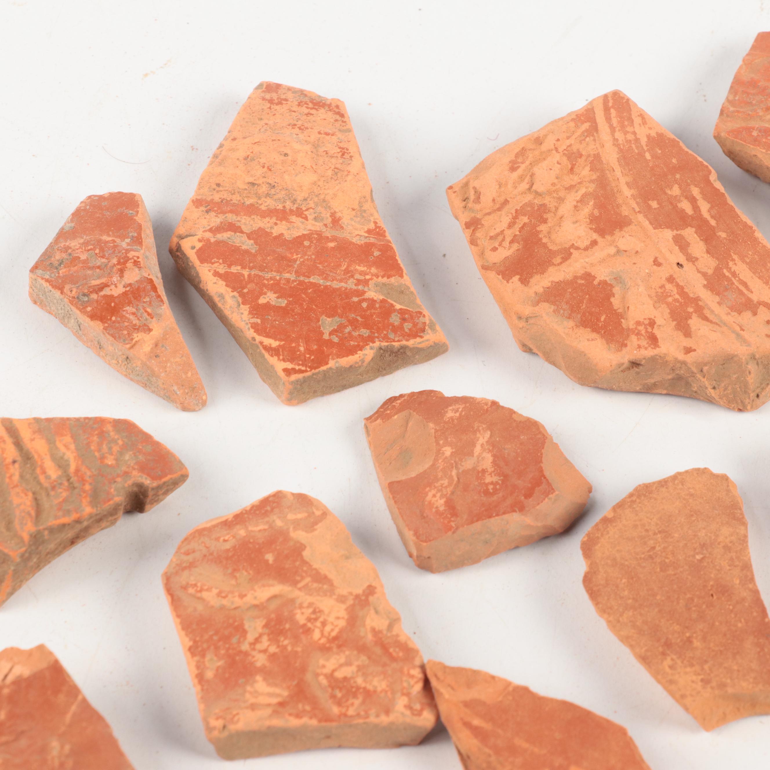 Ancient Roman Terracotta Sigillata Fragments, Circa 2nd–3rd Century