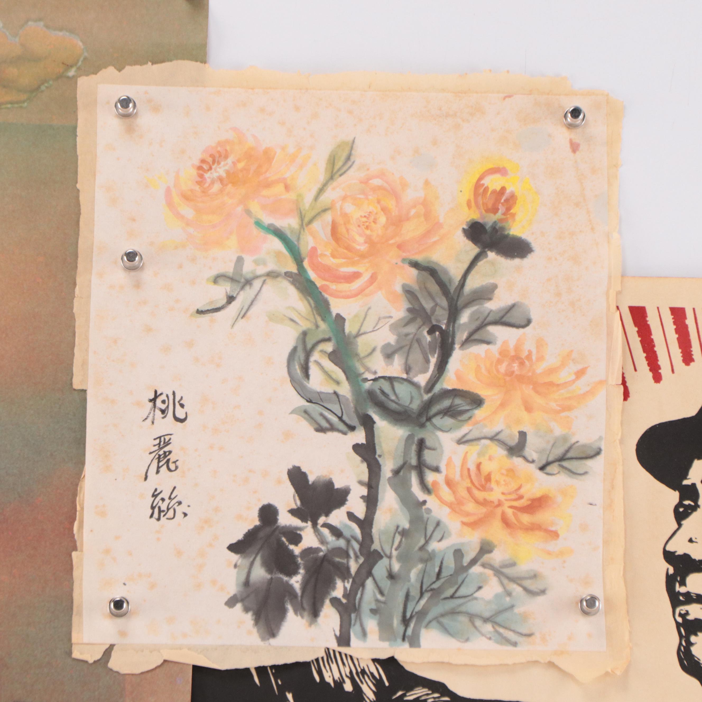 Lithograph of Mao Zedong Political Propaganda and More