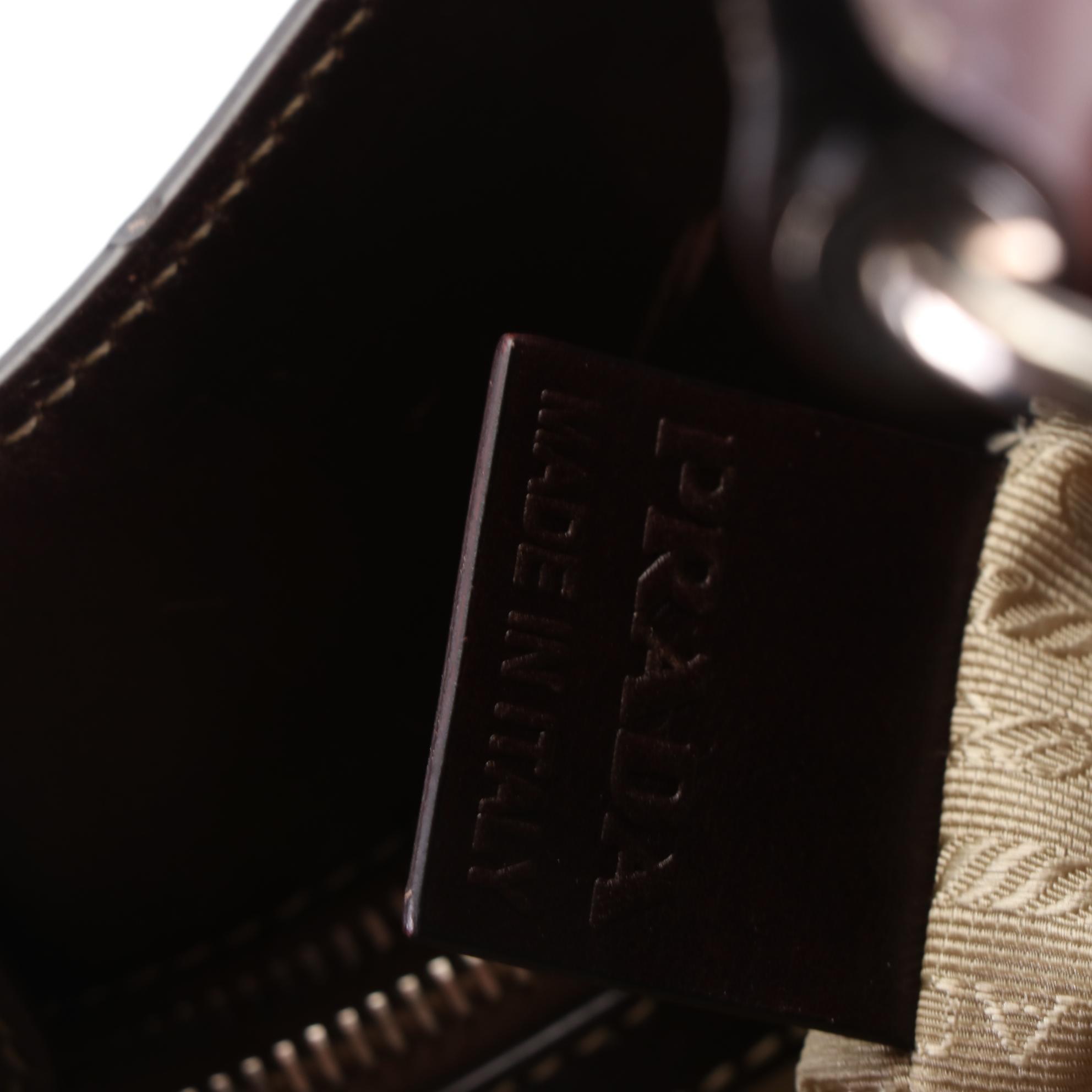 Prada Logo Shoulder Bag in Canapa Canvas and Leather