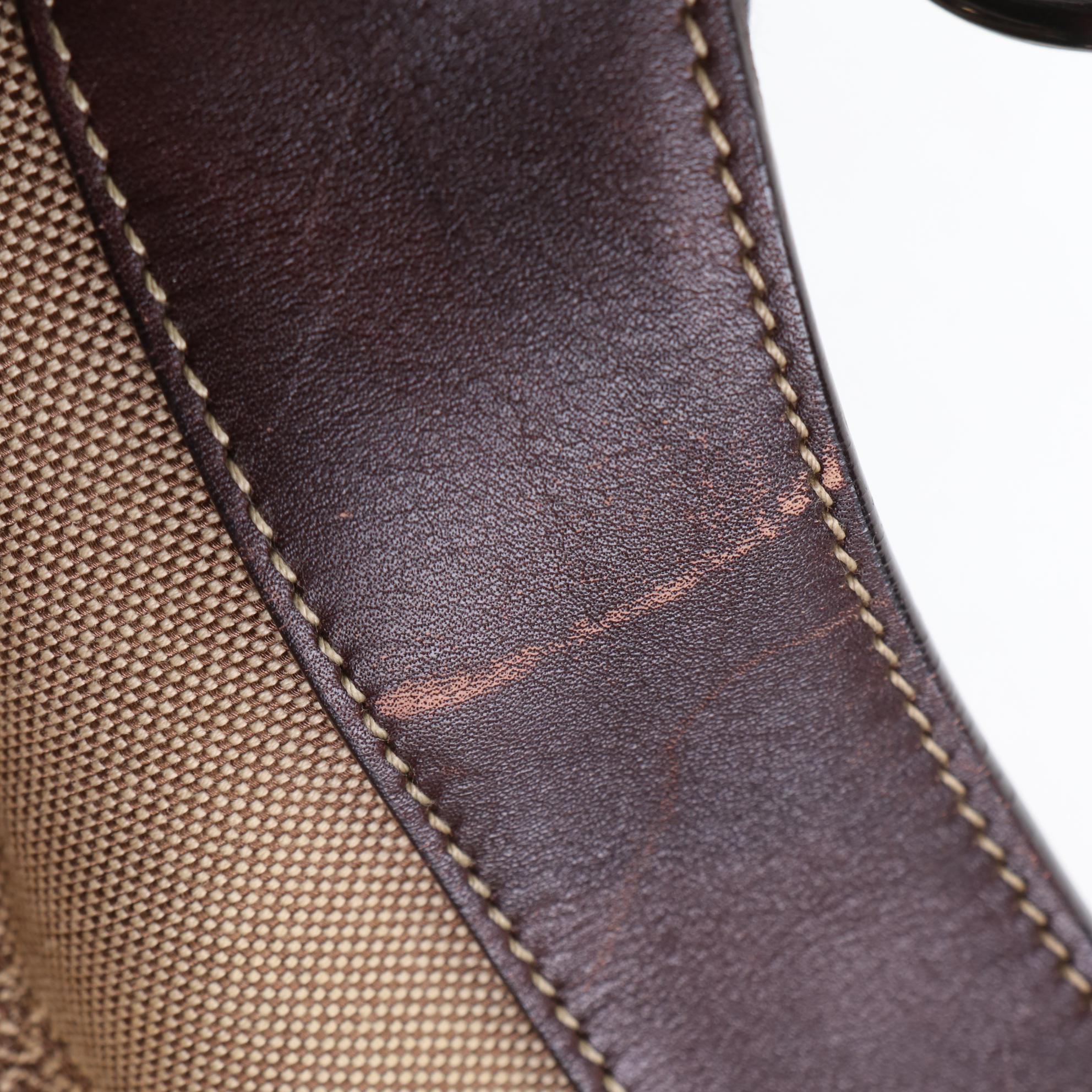 Prada Logo Shoulder Bag in Canapa Canvas and Leather