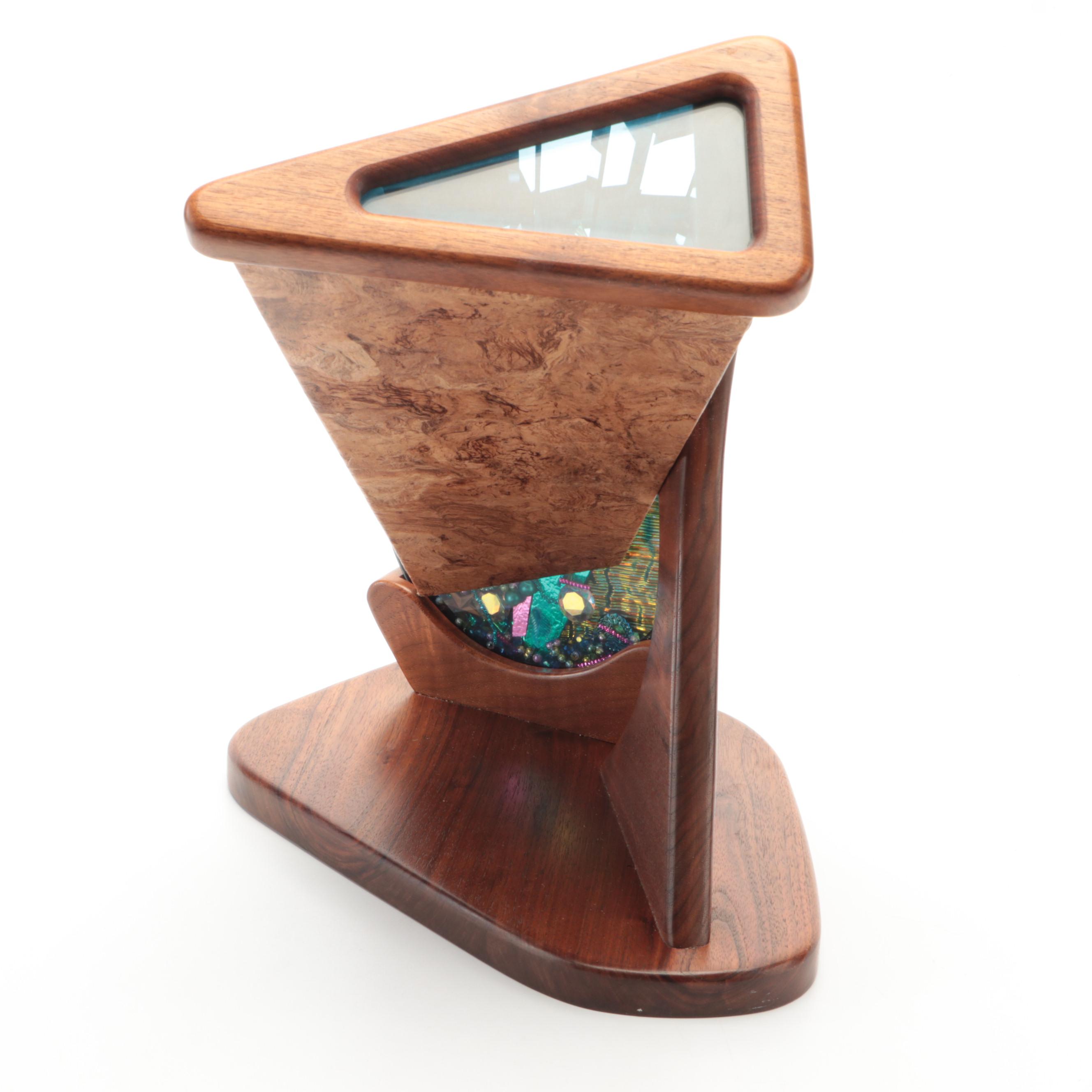 Handmade Burl Wood Kaleidoscope on Stand