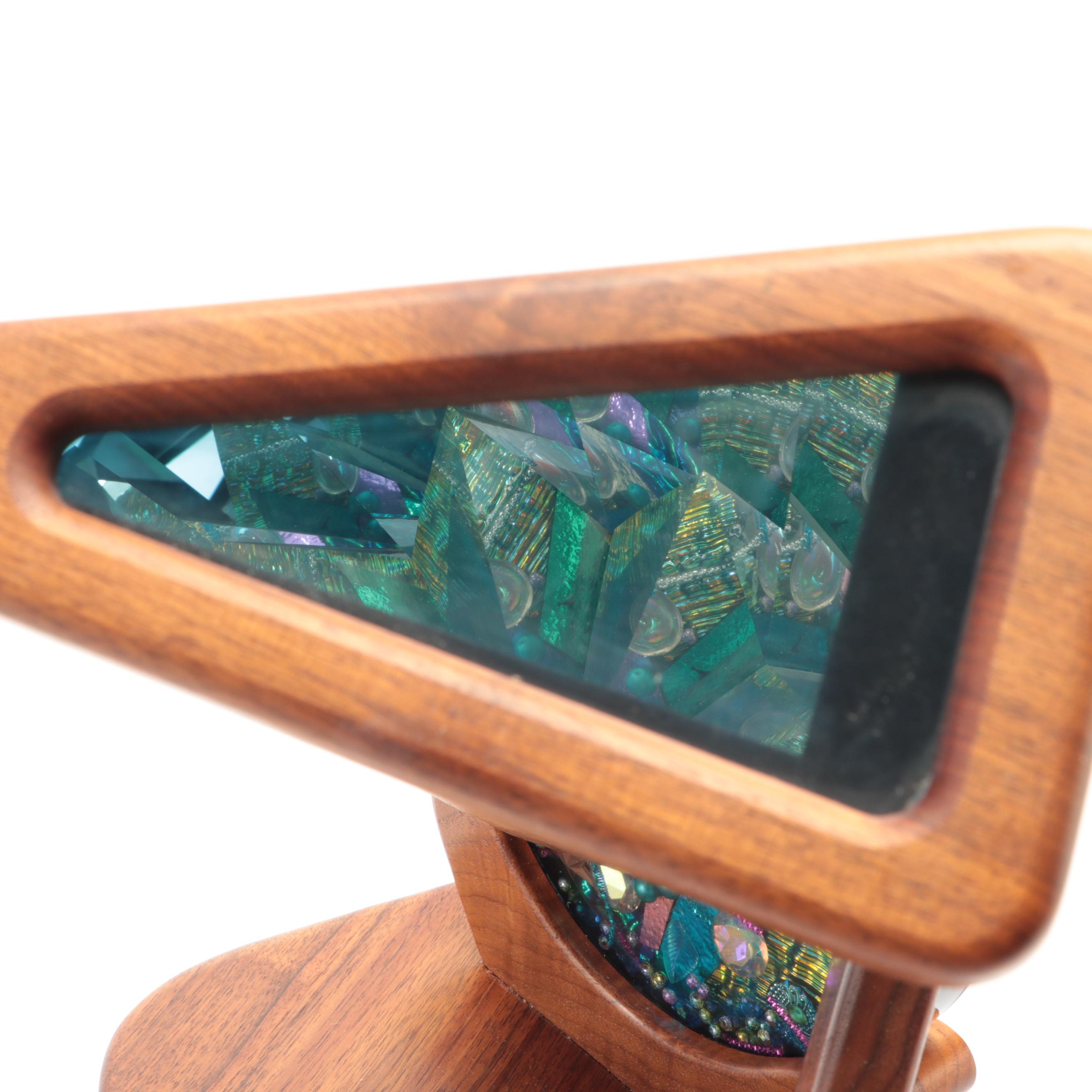 Handmade Burl Wood Kaleidoscope on Stand