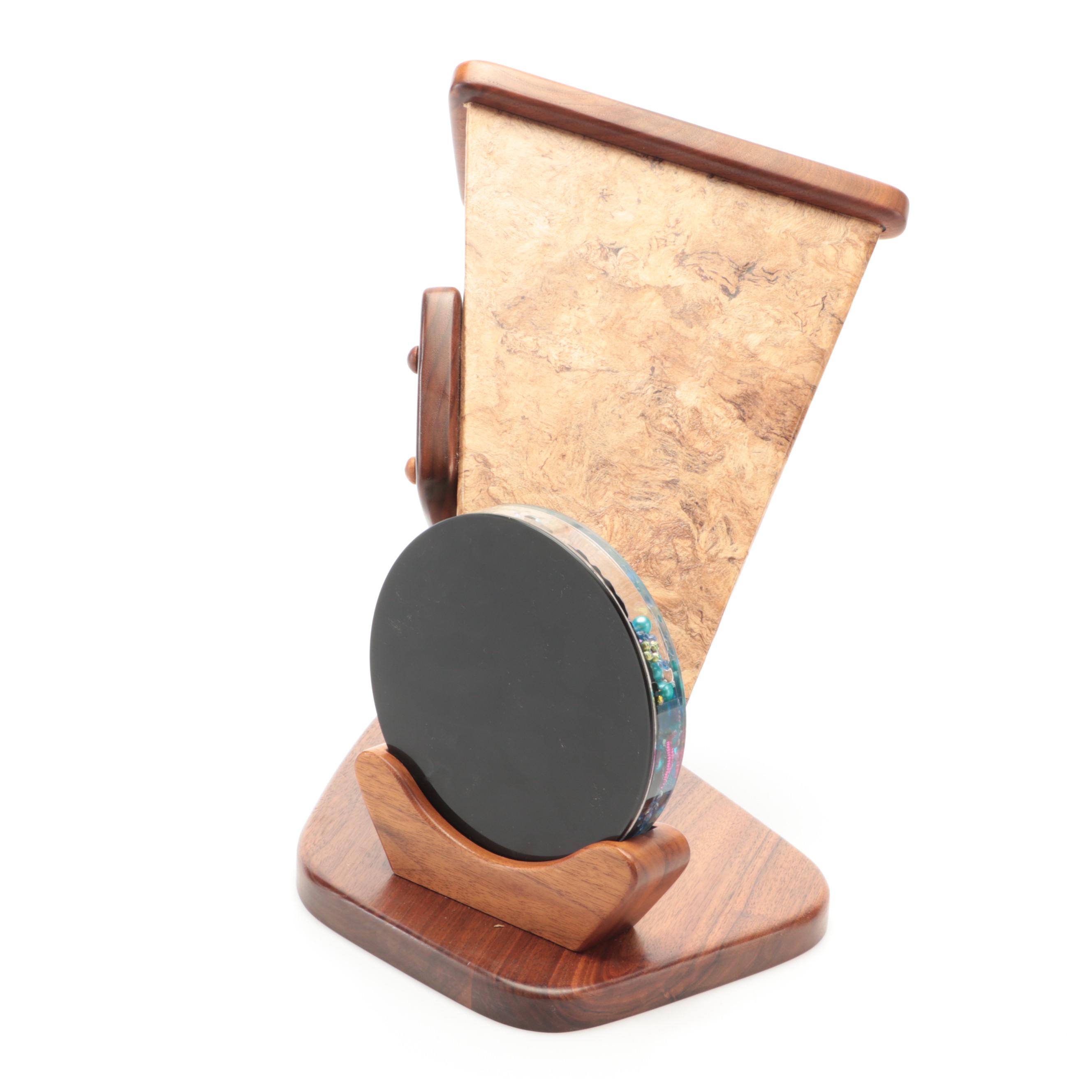 Handmade Burl Wood Kaleidoscope on Stand