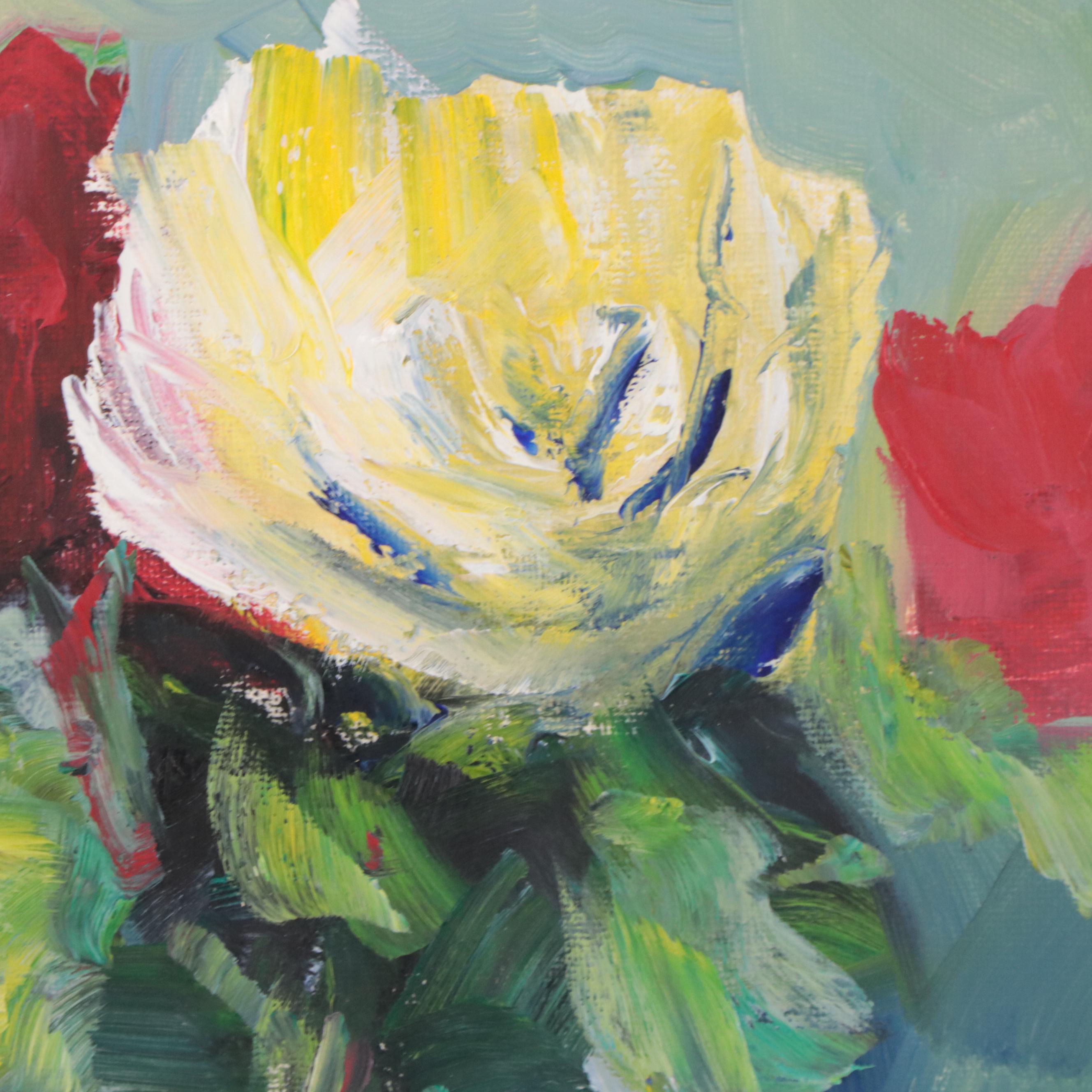 José M. Lima Oil Painting of Floral Still Life, 2022