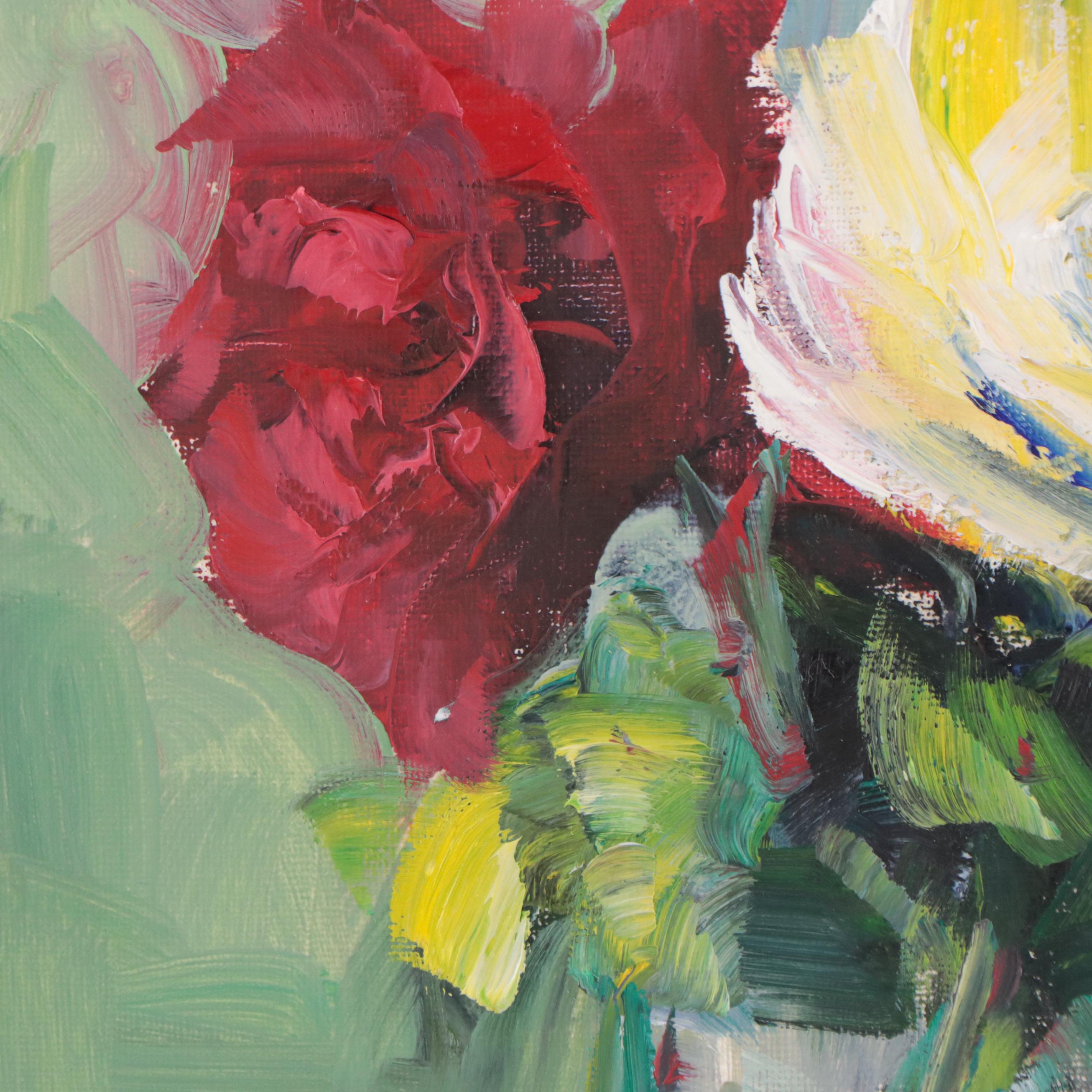 José M. Lima Oil Painting of Floral Still Life, 2022