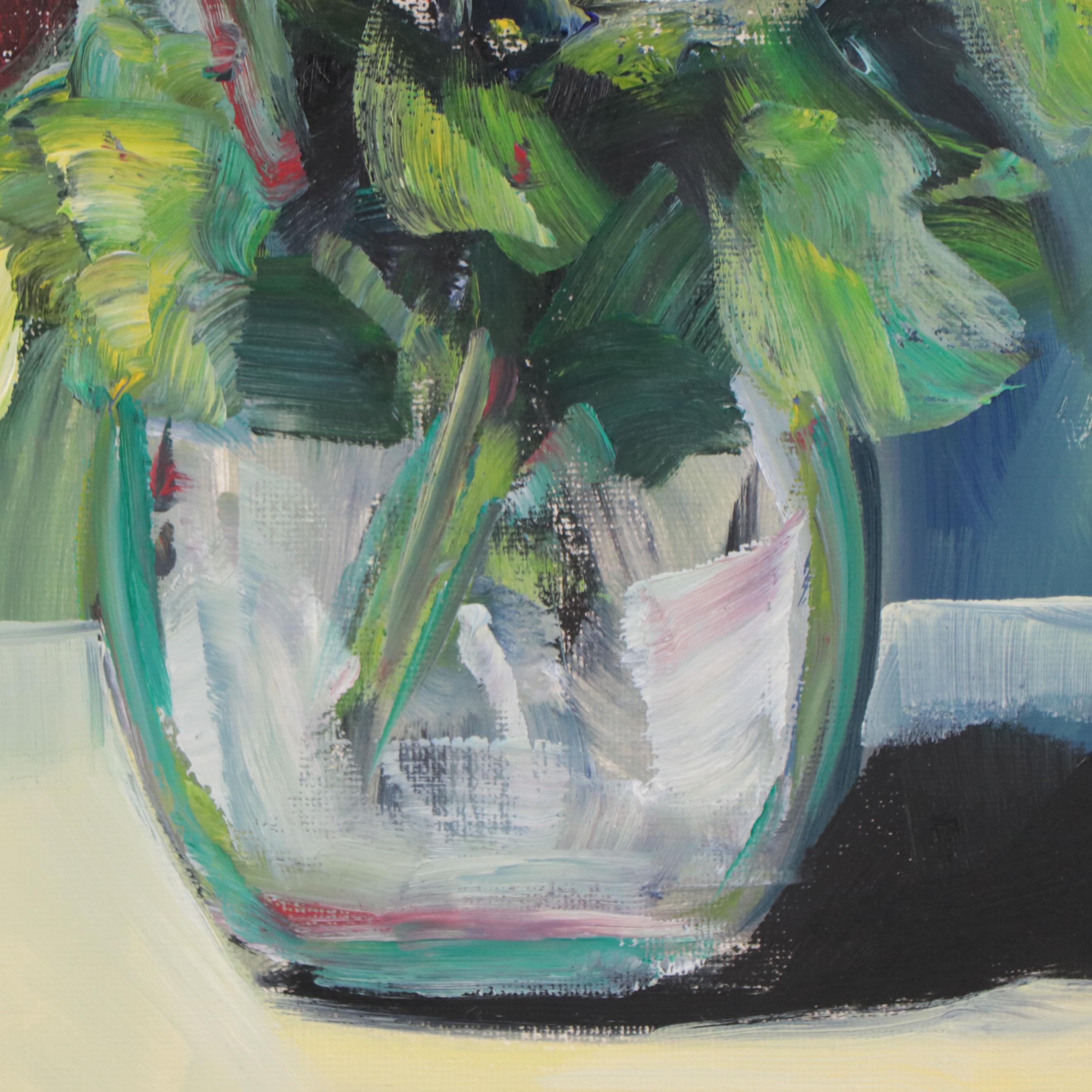 José M. Lima Oil Painting of Floral Still Life, 2022