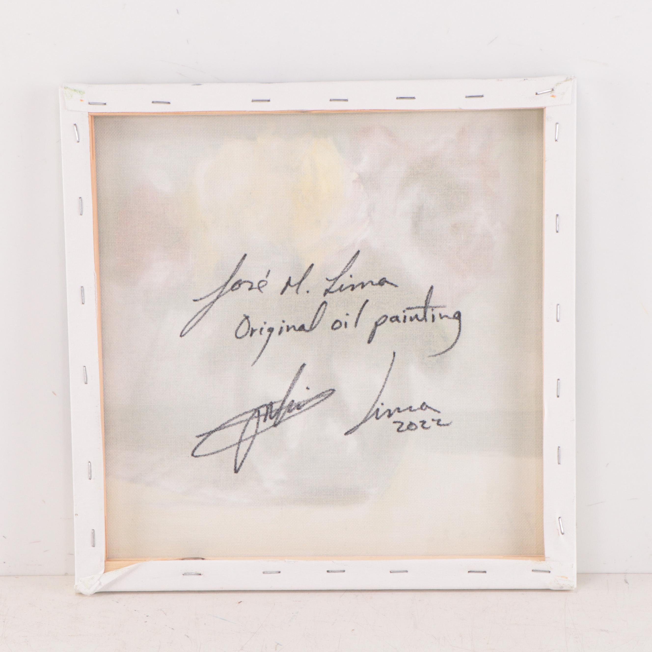 José M. Lima Oil Painting of Floral Still Life, 2022