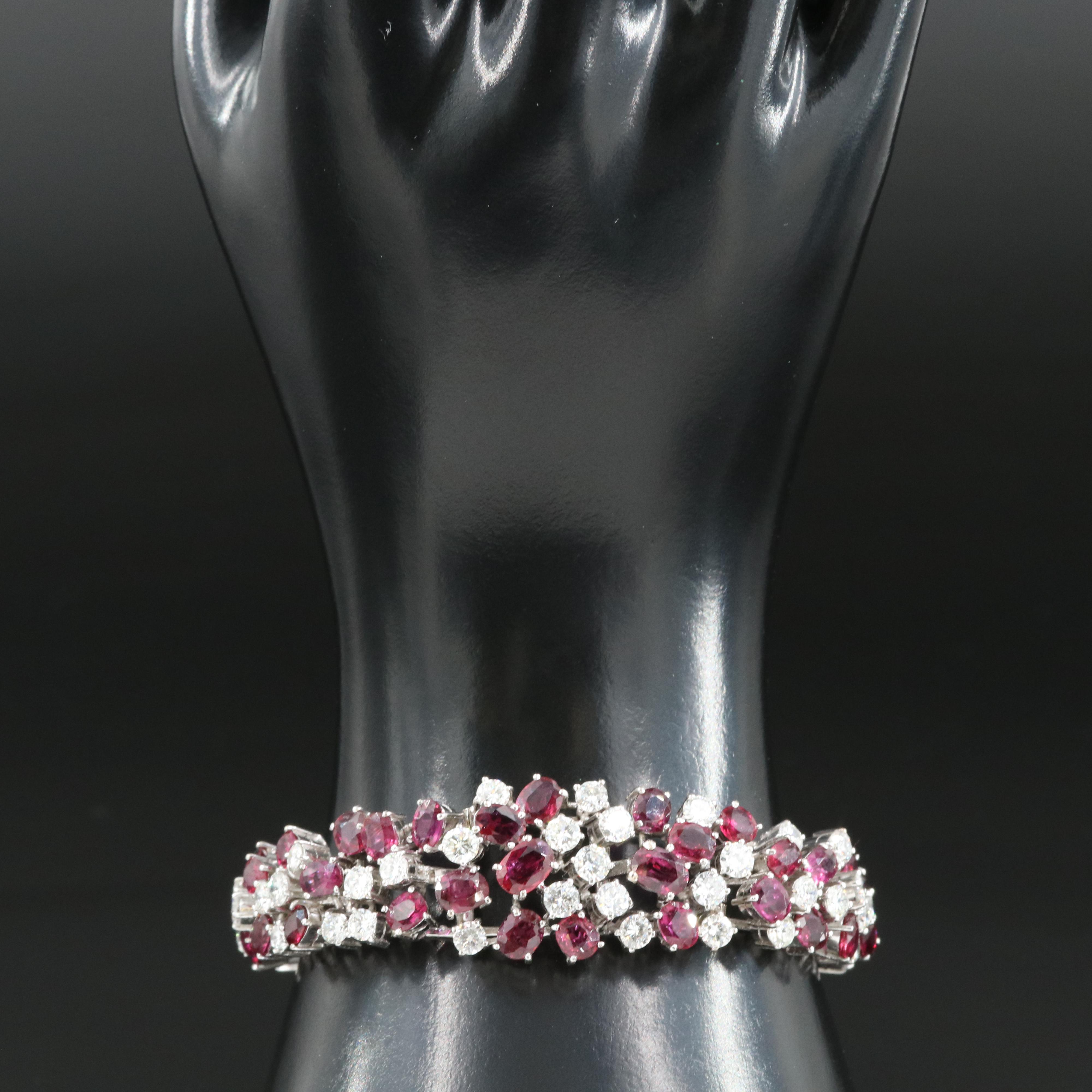 14K 17.25 CTW Ruby and 8.13 CTW Diamond Bracelet