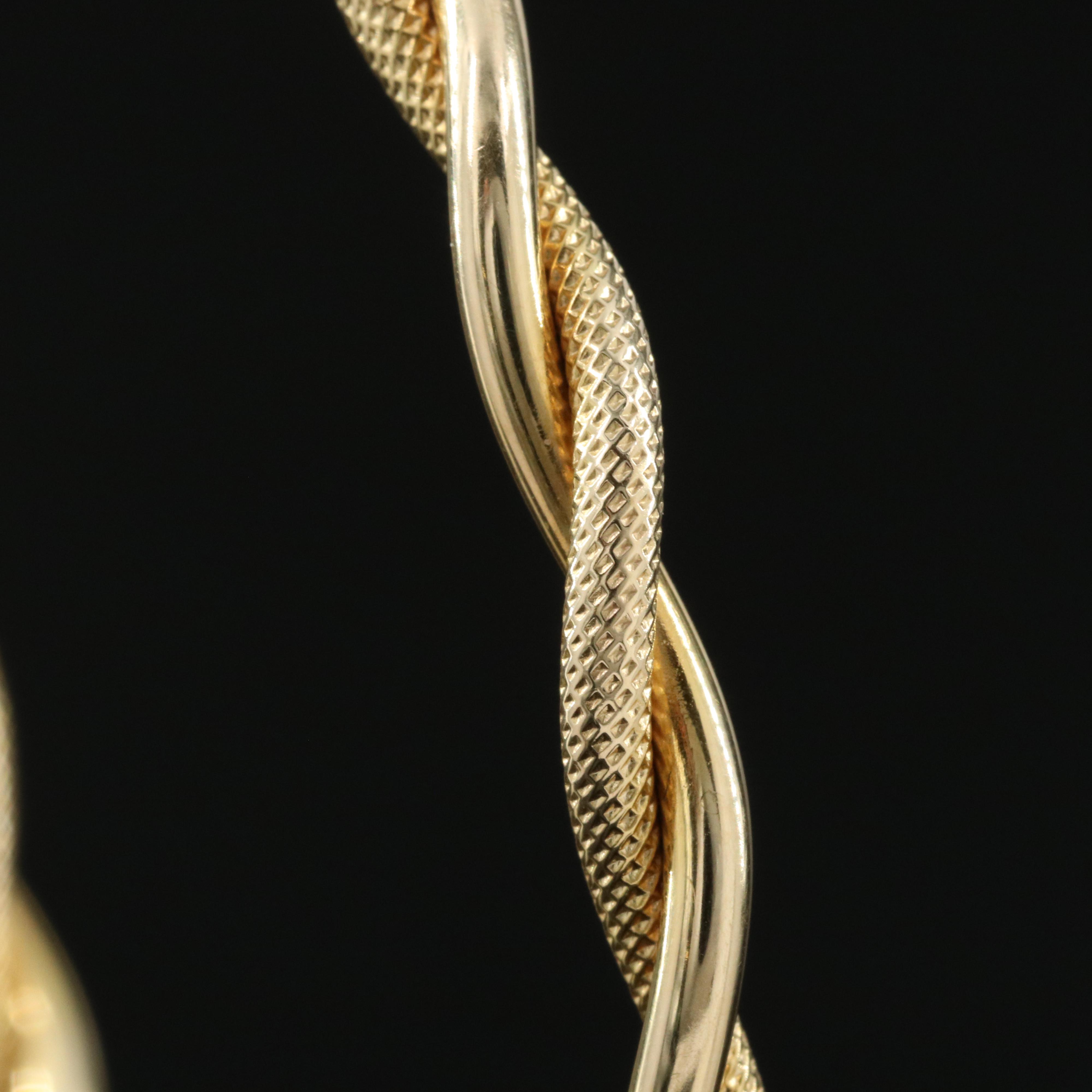 14K Twist Hinged Bangle