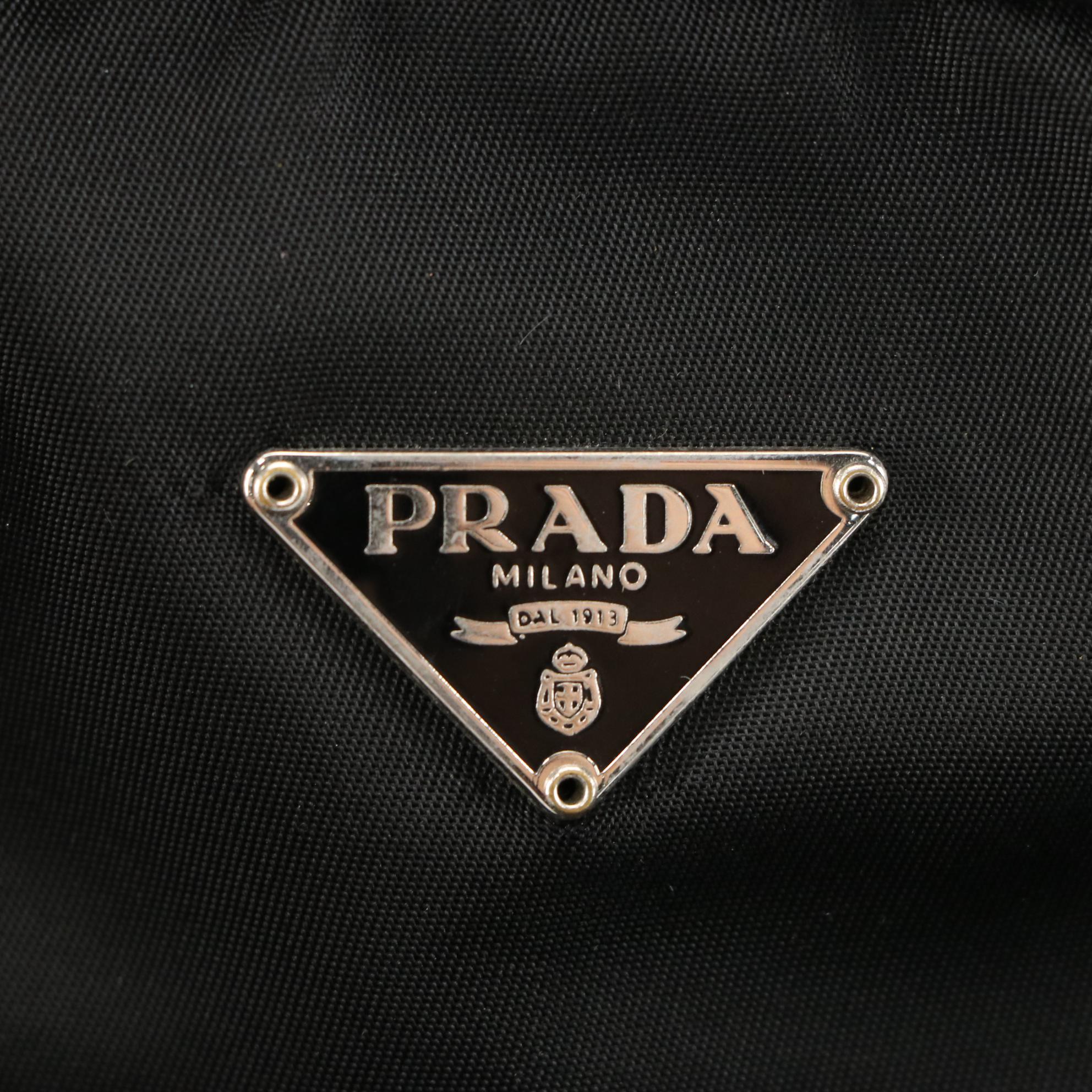 Prada Accessory Pouch in Nylon with Leather Trim